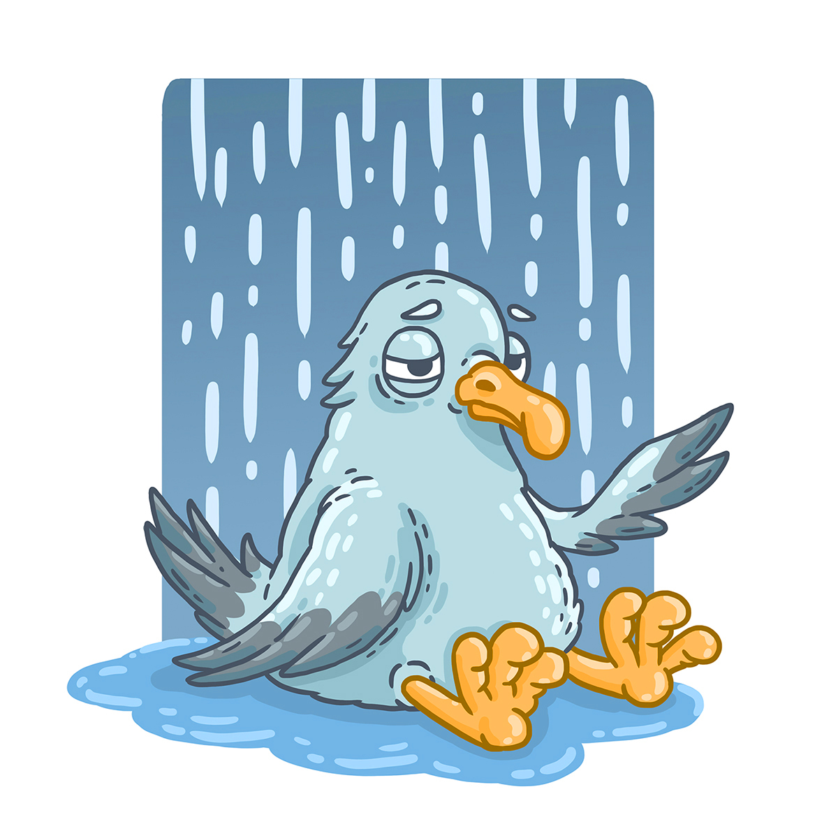 Gull - My, Seagulls, Beaver draws, Digital drawing, Telegram stickers, Stickers, Character Creation, Longpost