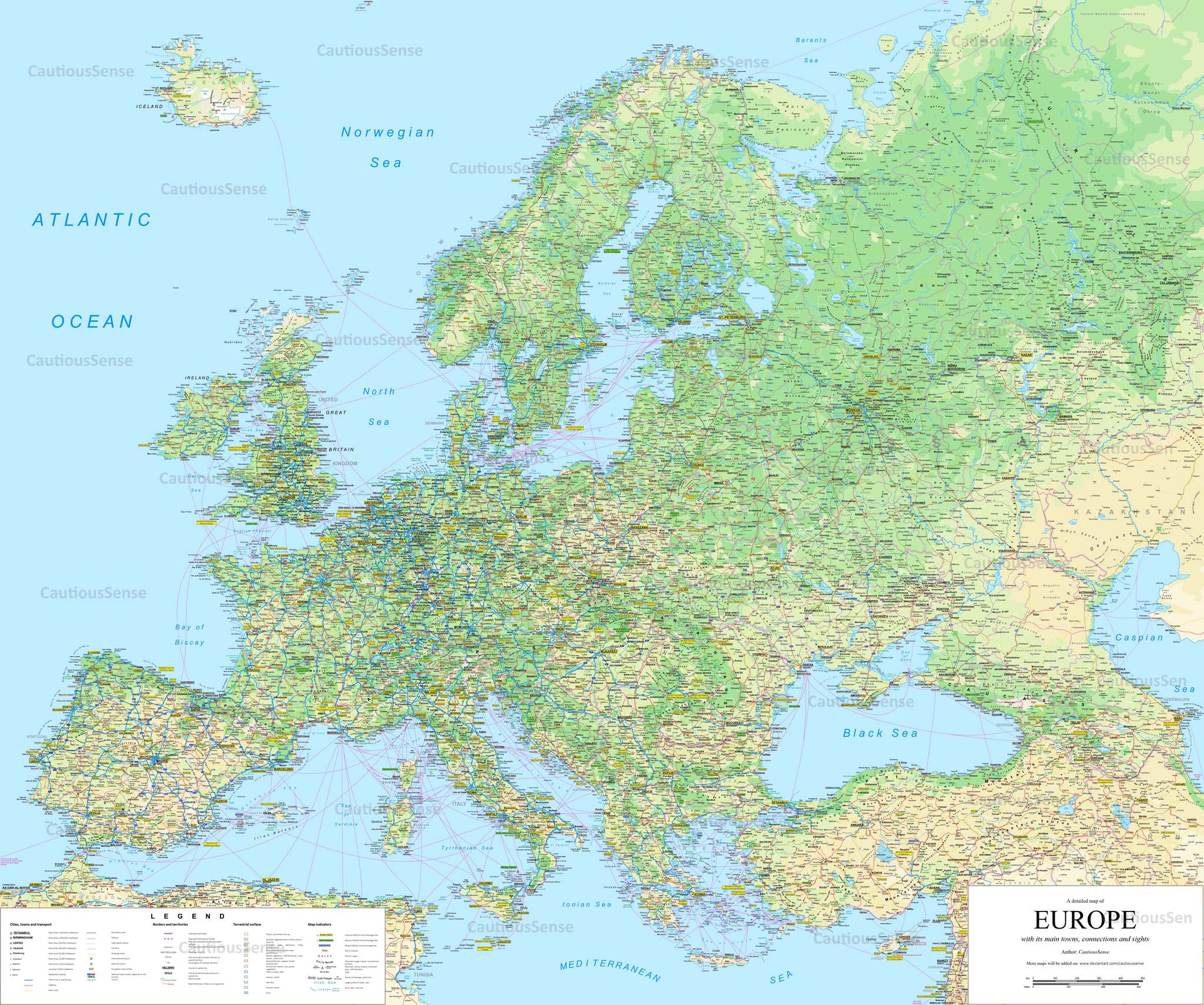 Детальнейшая карта Европы [8706x7266] | Пикабу