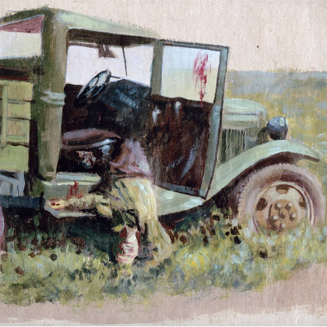 Eh, roads... - Art, Painting, The Great Patriotic War, The soldiers, Andrey Shatilov