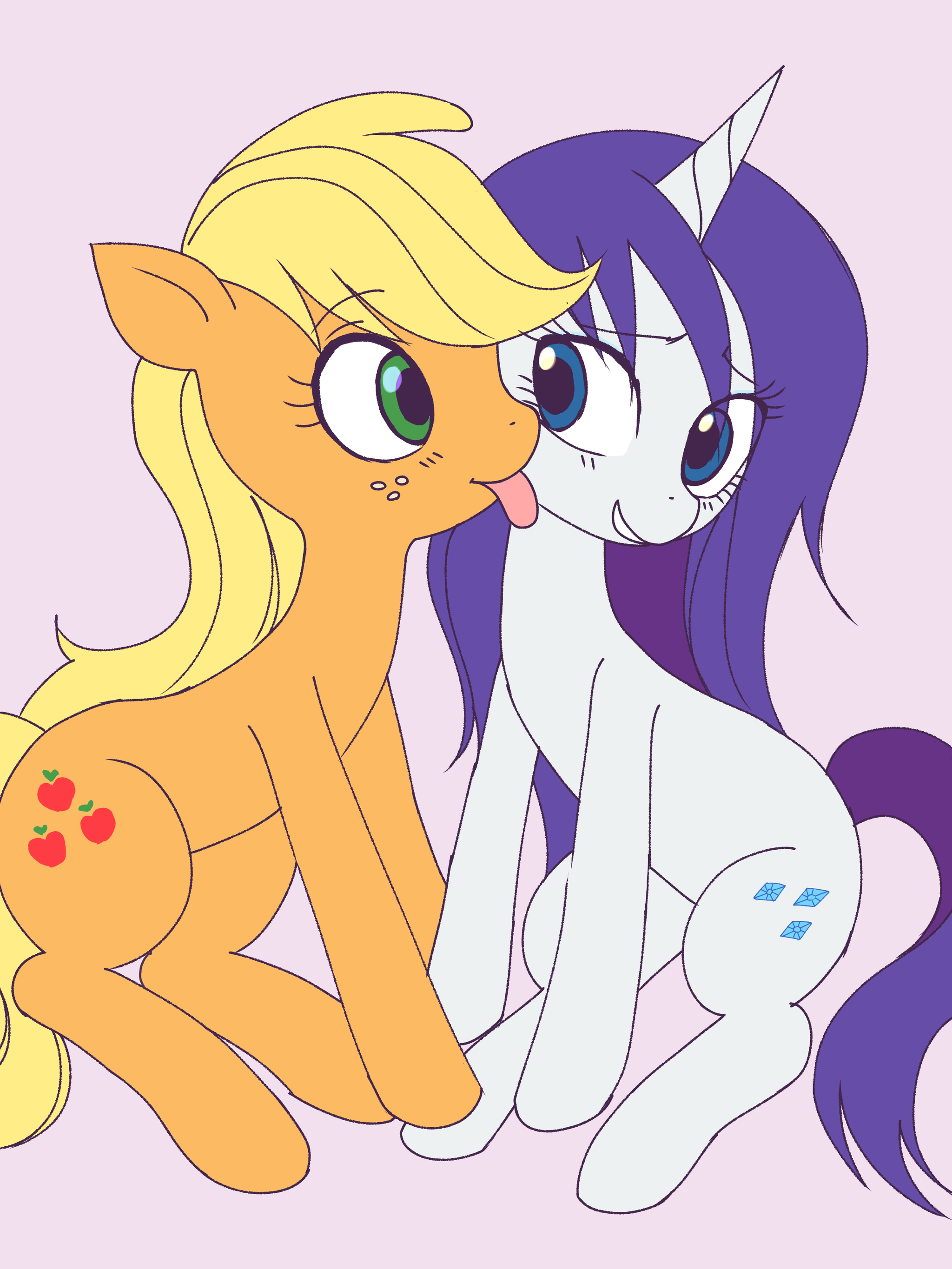 Лизь - My Little Pony, PonyArt, Applejack, Rarity, MLP Lesbian, Шиппинг, Haibaratomoe