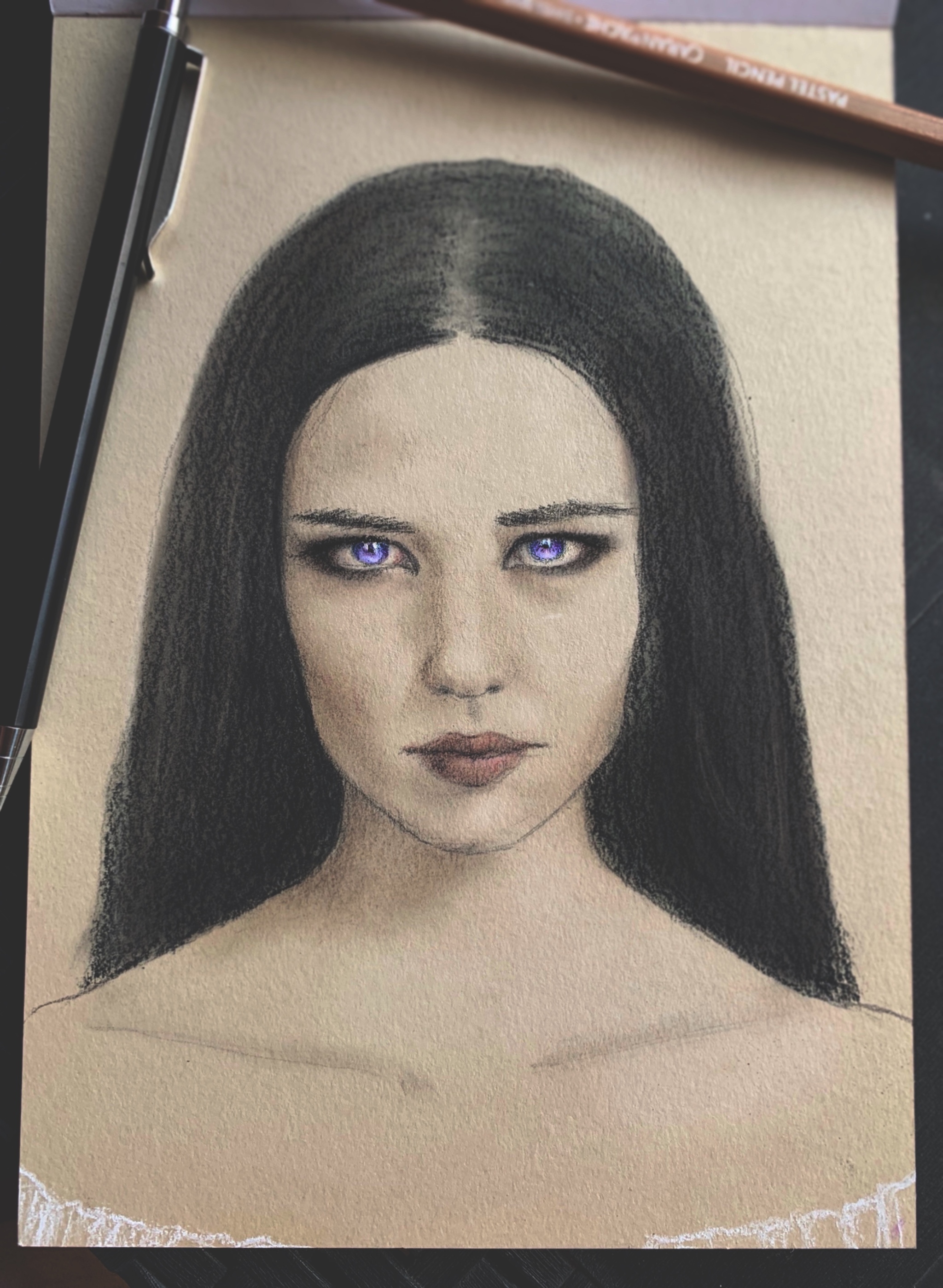 Ian - My, Yennefer, Witcher, Eva Green, Yen, Beginner artist, Dry pastel