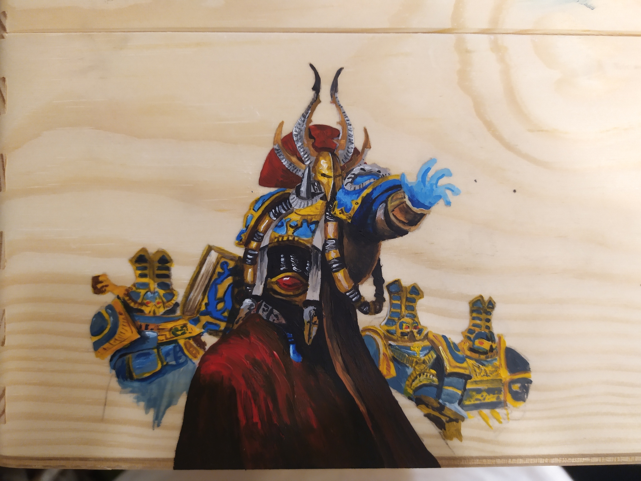 Through sweat and tears: part two. (Chaos this time.) Warhammer - My, Chaos, Gods of Chaos, Warhammer 40k, Creation, Casket, Longpost, Acrylic