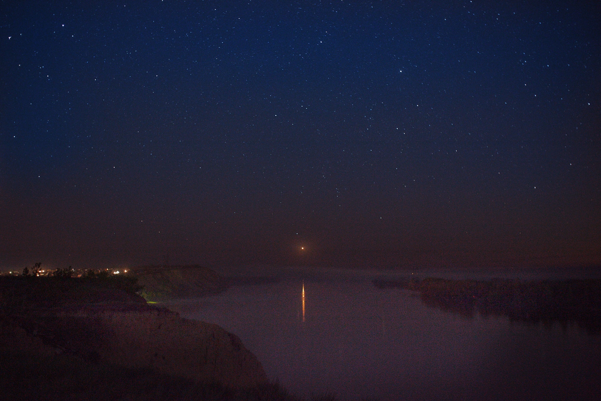 Venus sunset over Ob - My, The photo, Astrophoto, Venus, Night, River, Landscape