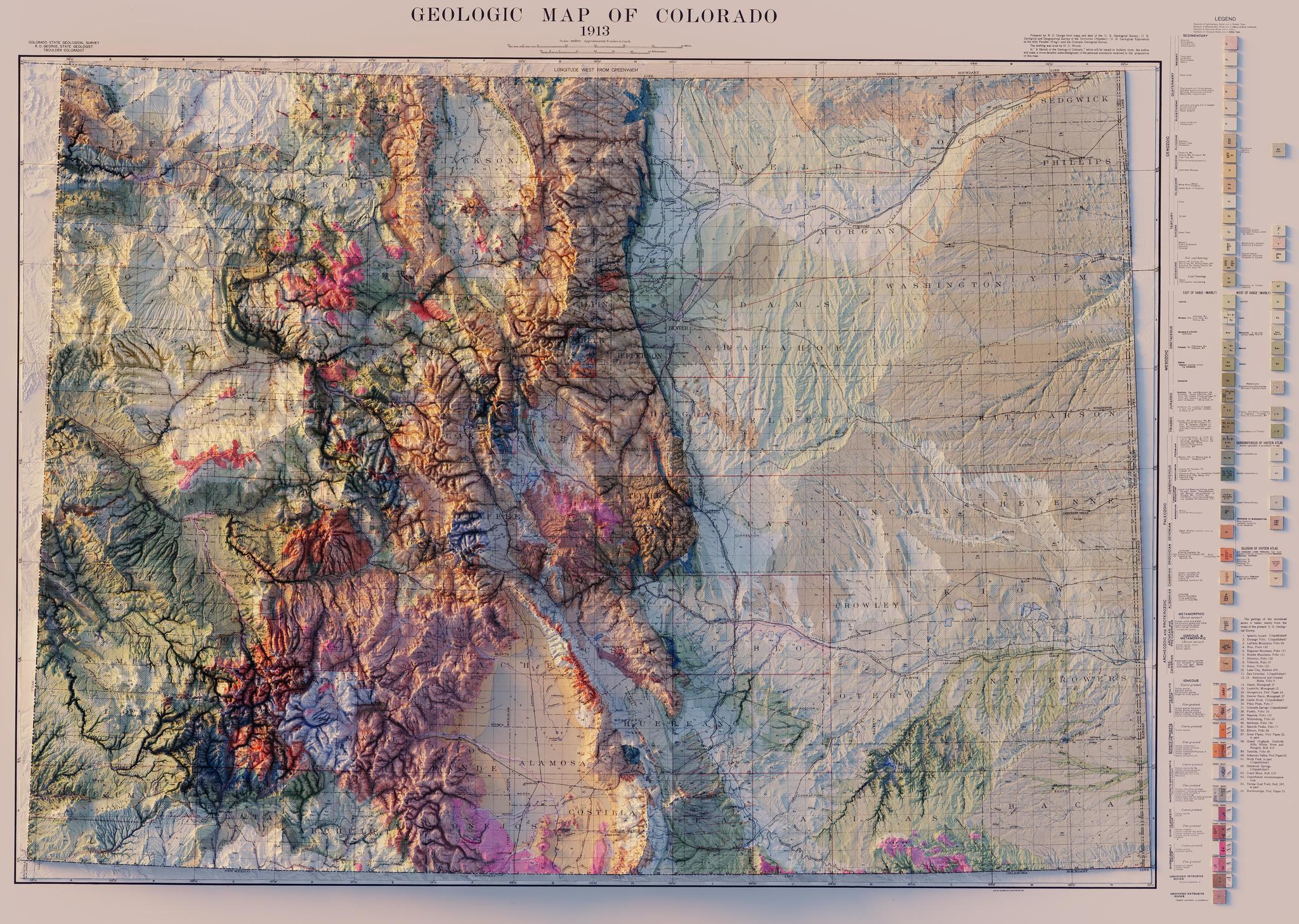 Geologicheskaya Karta Kolorado 1913 4977 3541 Pikabu