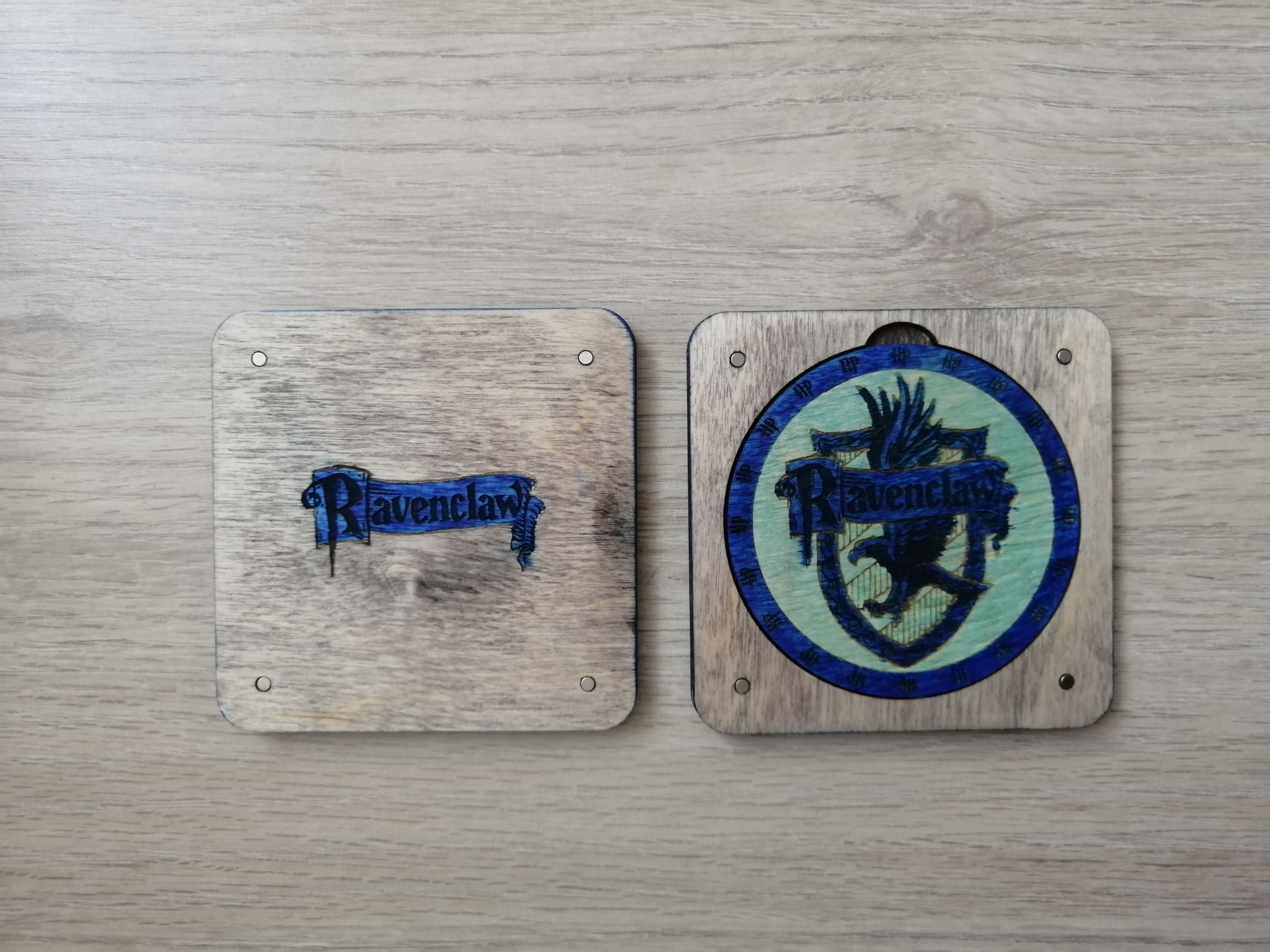 Hogwarts school faculties made of wood - My, Harry Potter, Potter addicts, Laser cutting, Longpost