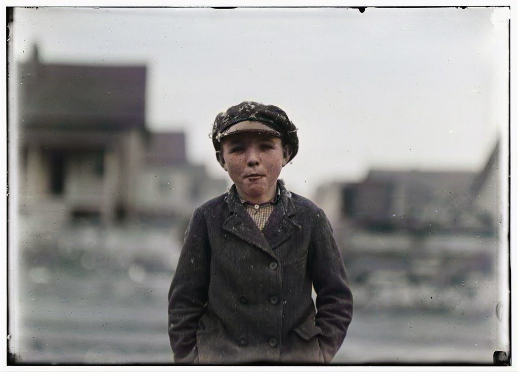 Child labor in America at the beginning of the twentieth century (colorization b/w photo) - Colorization, The photo, USA, Story, Capitalism, Exploitation, Child labour, Longpost