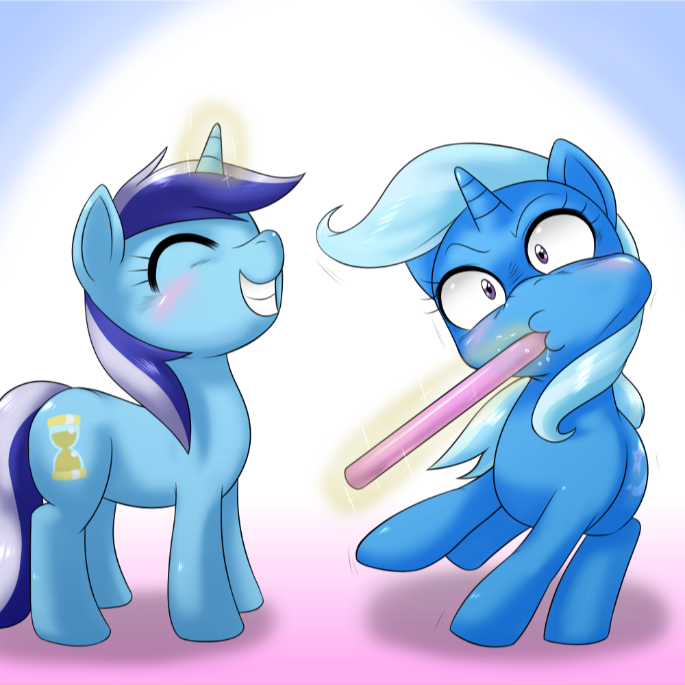 Time to brush your teeth - My little pony, Minuette, Trixie, PonyArt