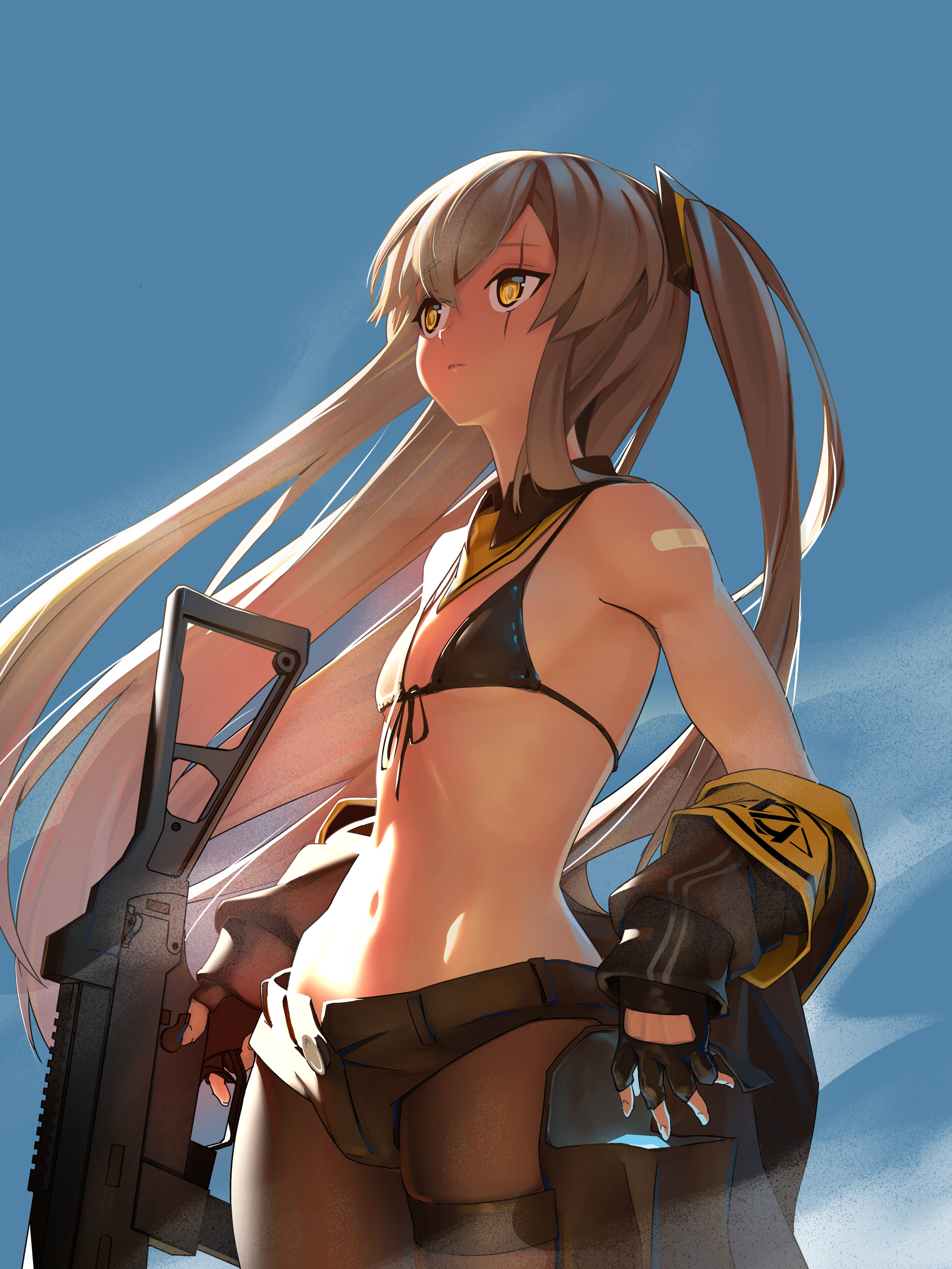 Ump45 - NSFW, Аниме, Anime Art, Girls Frontline, Ump45, Купальник, Грудь