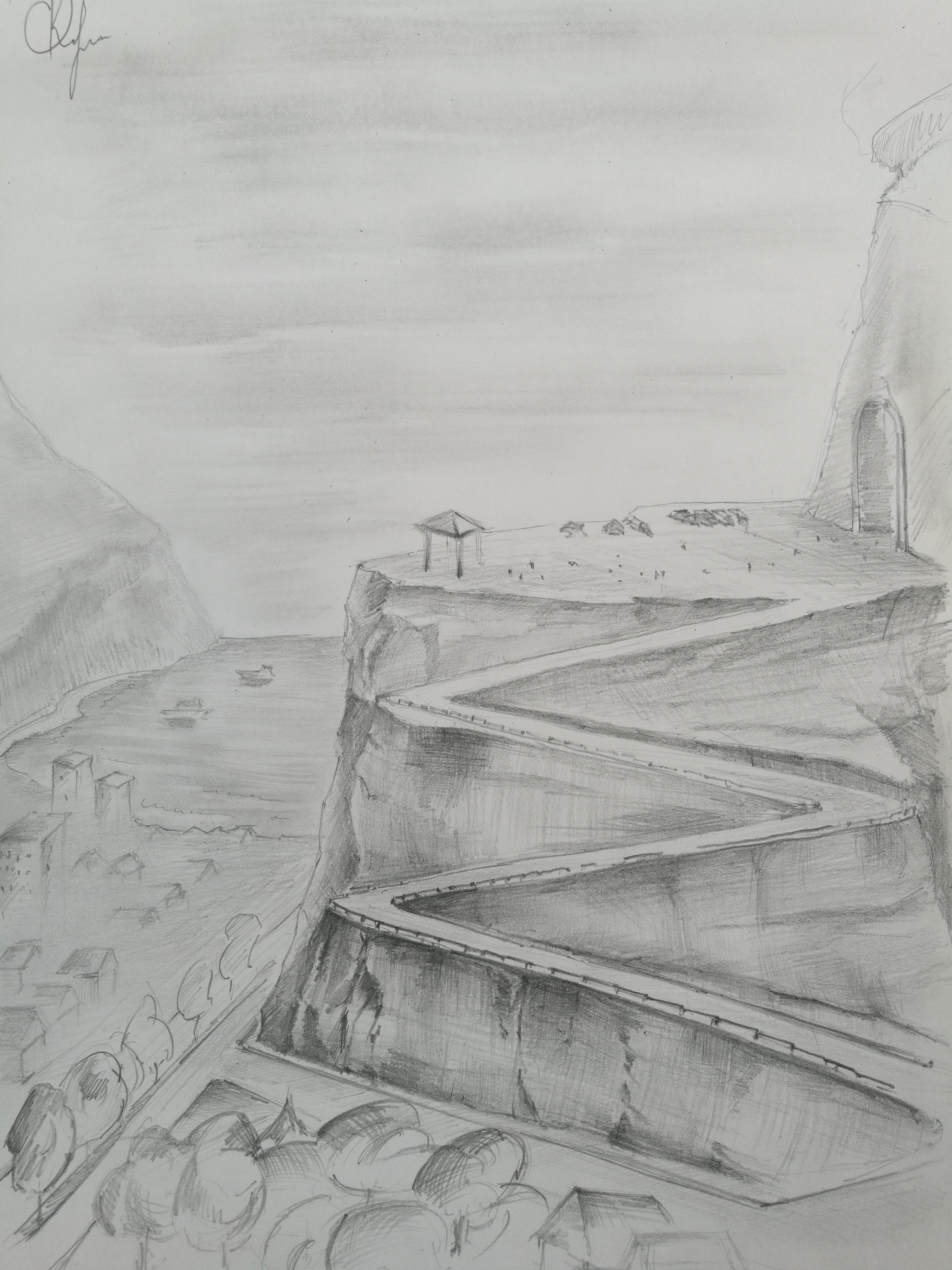 Remember all...) - My, Pencil drawing, Dream, Hill, Longpost