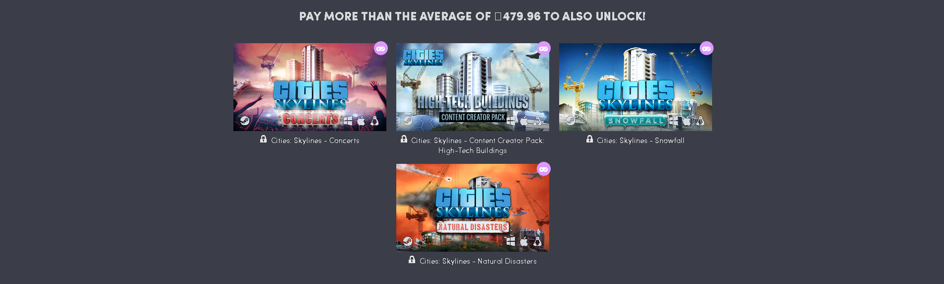 HUMBLE CITIES: SKYLINES BUNDLE - Steam, Not a freebie, Humble bundle, Longpost