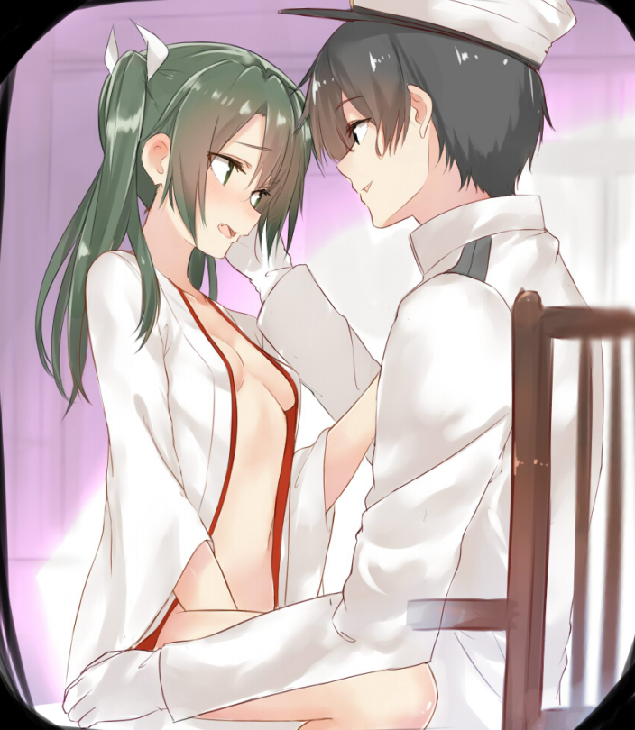 Admiral and Zuikaku (artist: Isshiki (ffmania7)) - NSFW, Kantai collection, Anime, Anime art, Admiral, Zuikaku, Etty