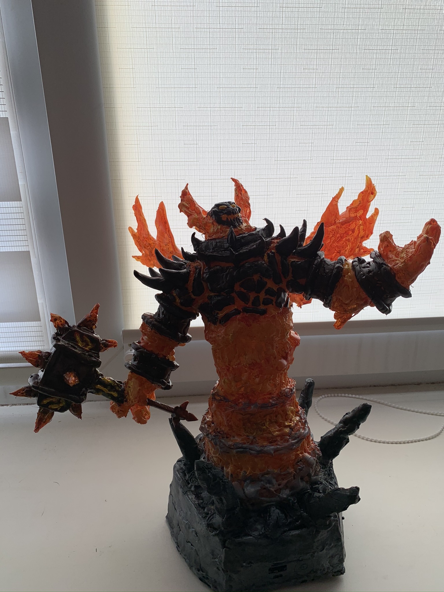 Ragnaros from World of Warcraft - My, Handmade, Figurines, Ragnaros, Warcraft, Sculpture, Longpost, Video