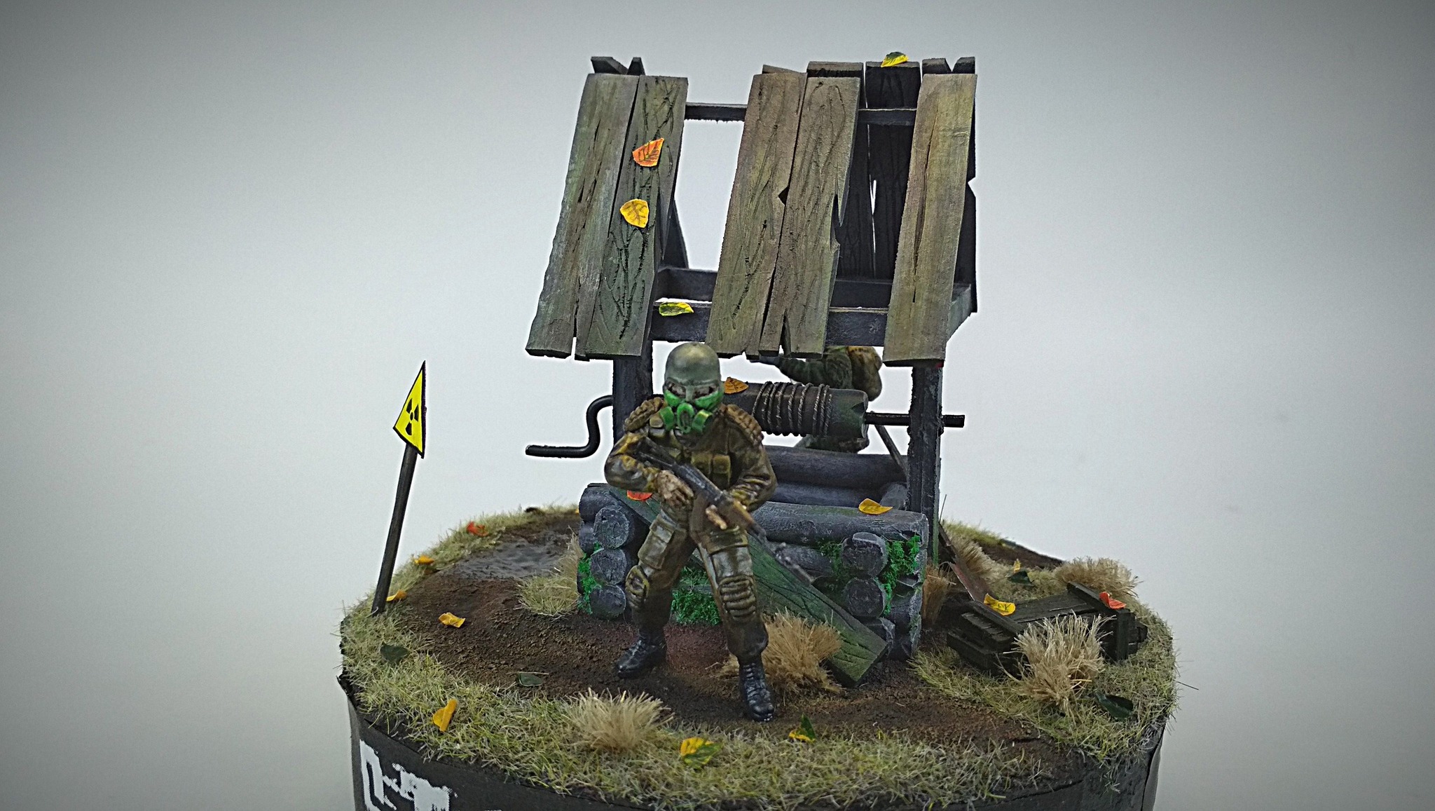 Diorama. Stalker at the well - My, Diorama, Stalker, Night light, Modeling, Post apocalypse, Video, Longpost