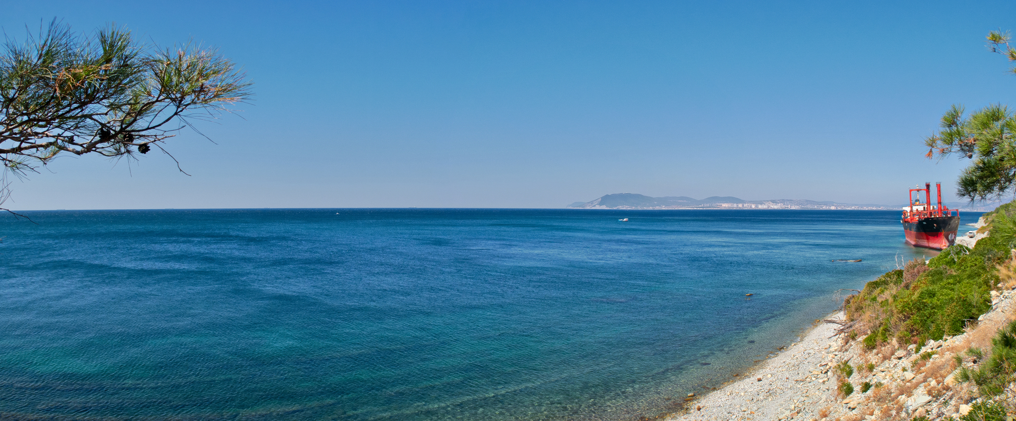 Photo of a bulk carrier off the coast of Kabardinka - My, The photo, Sea, Shipwreck, Longpost