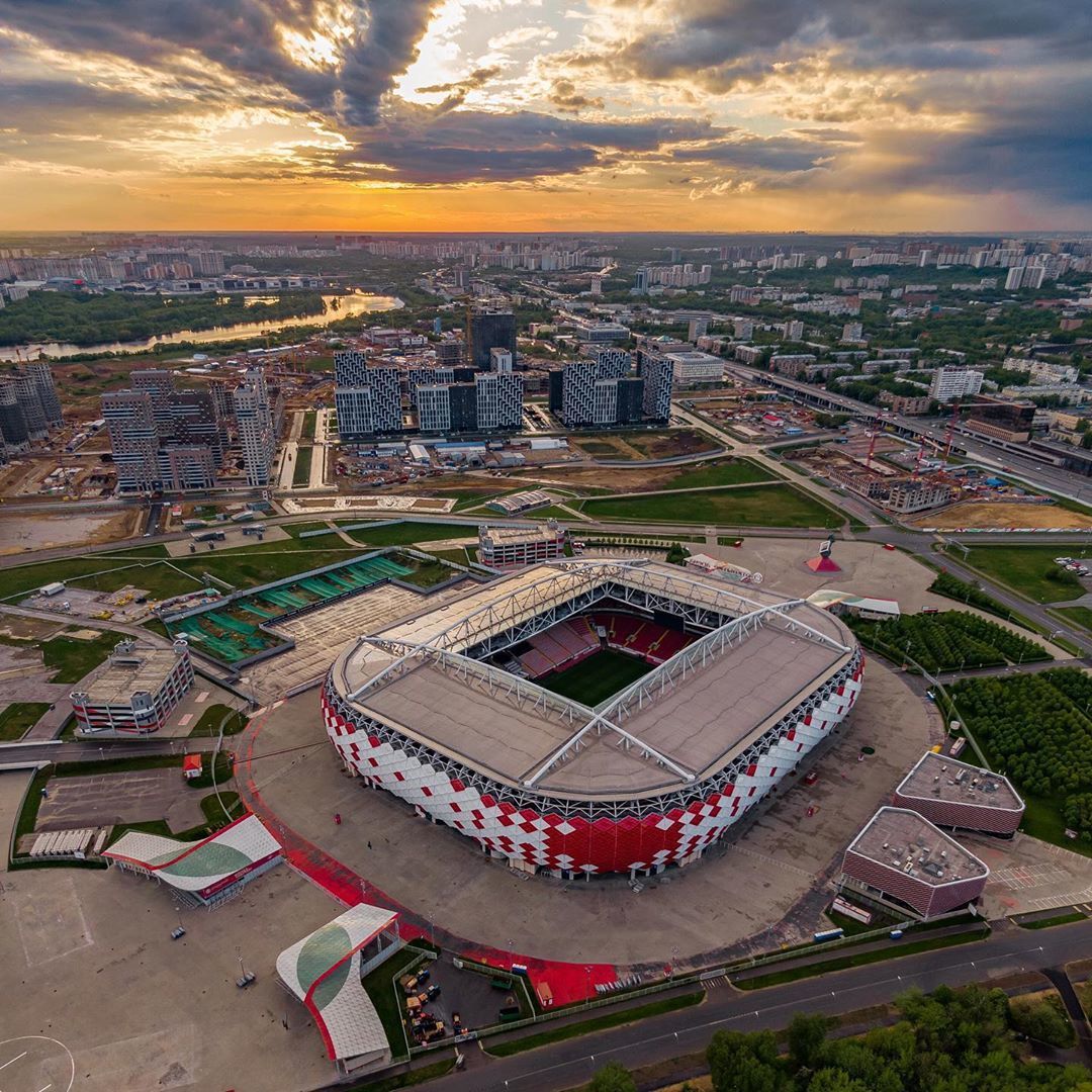 Стадионы Москвы - Спорт, Футбол, Стадион, Открытие арена, Втб арена, Лужники, Закат, Фотография, Длиннопост