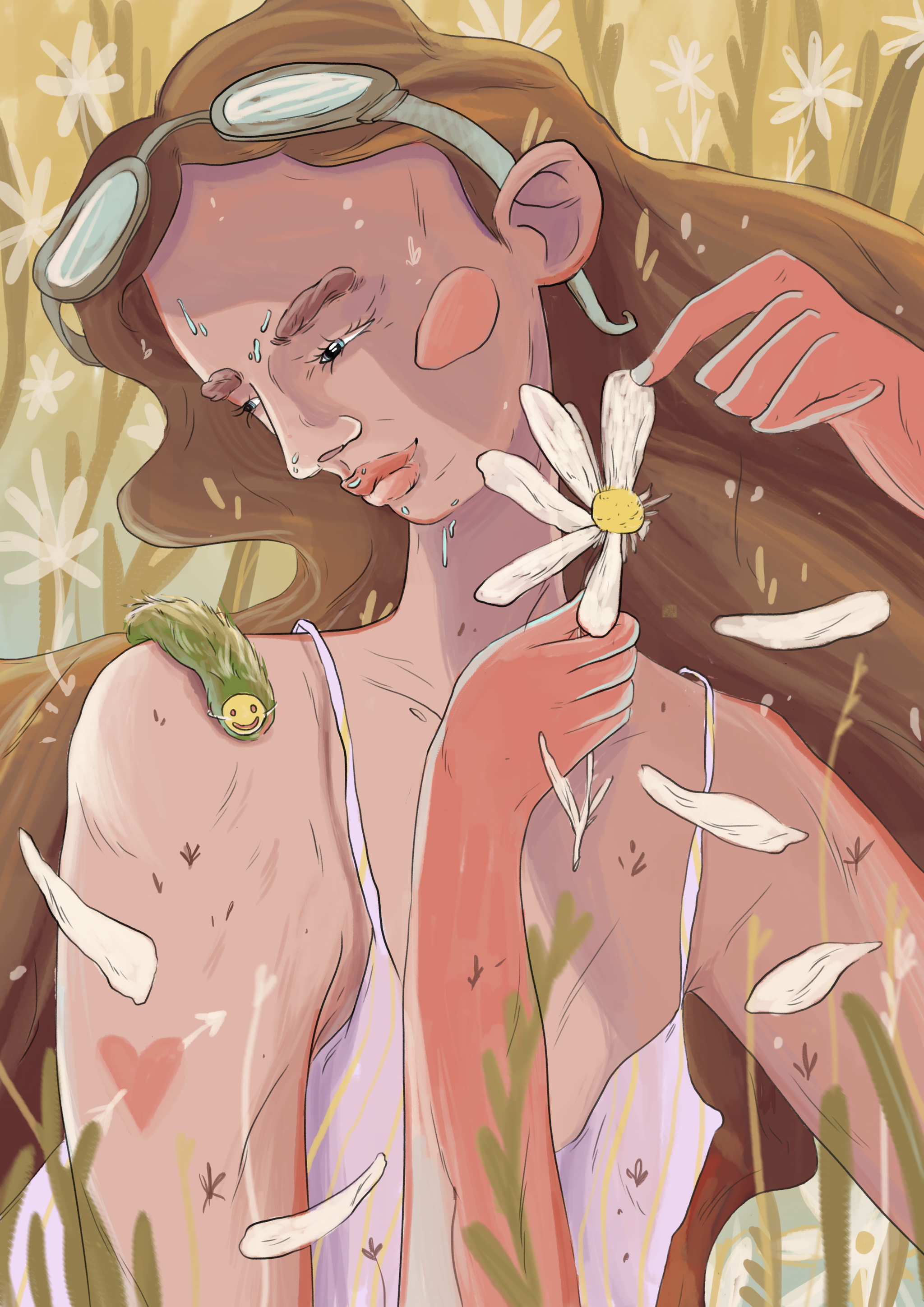 Summer - My, Art, Illustrations, Drawing, Digital drawing, Illustrator, Girls, Summer, Insects