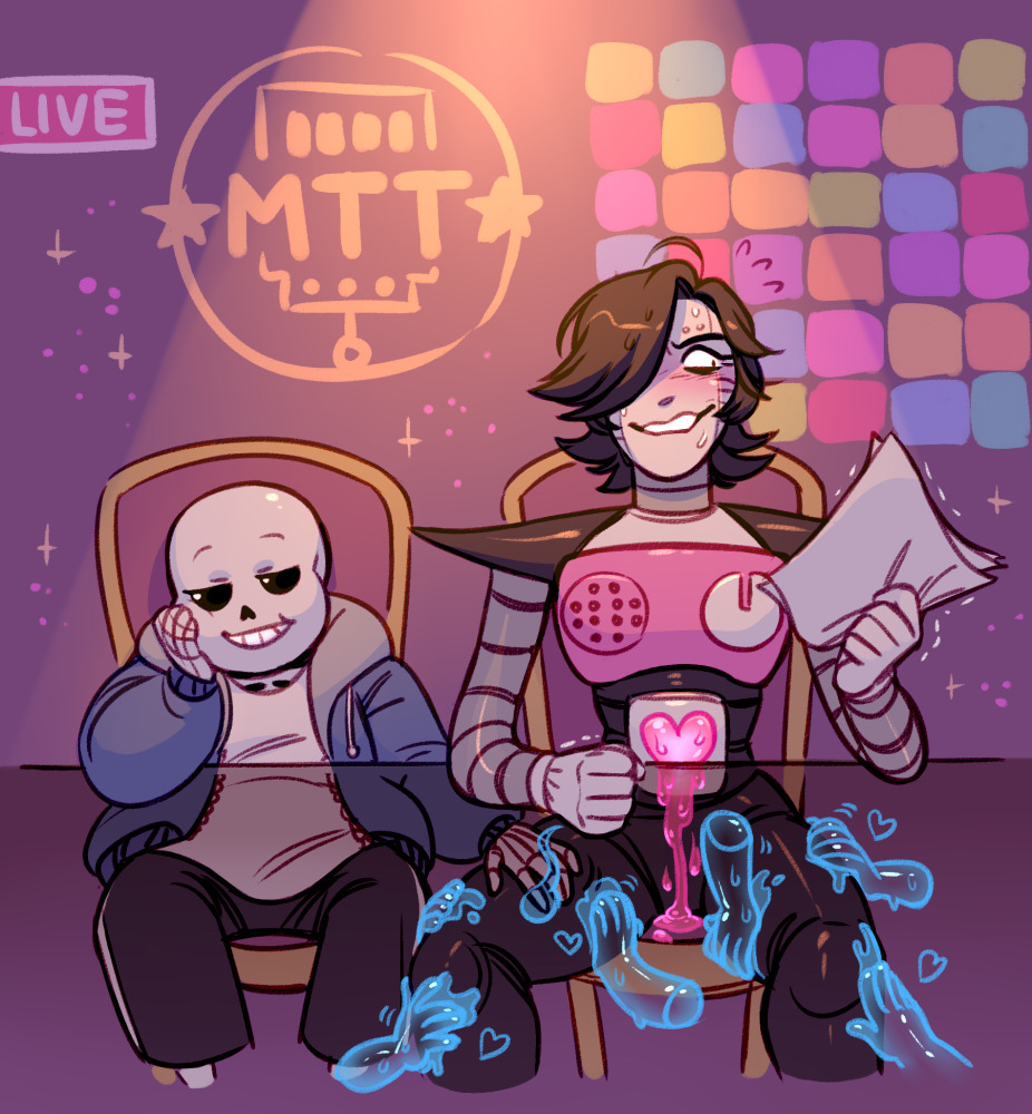 I'm not an expert on monsters, but in my opinion, something indecent is happening in the picture - NSFW, Undertale, Sans, Mettaton