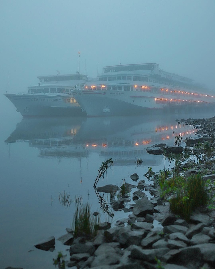 Rybinsk - The photo, Russia, Rybinsk, River, Nature, Sunset, Summer, Motor ship, Longpost