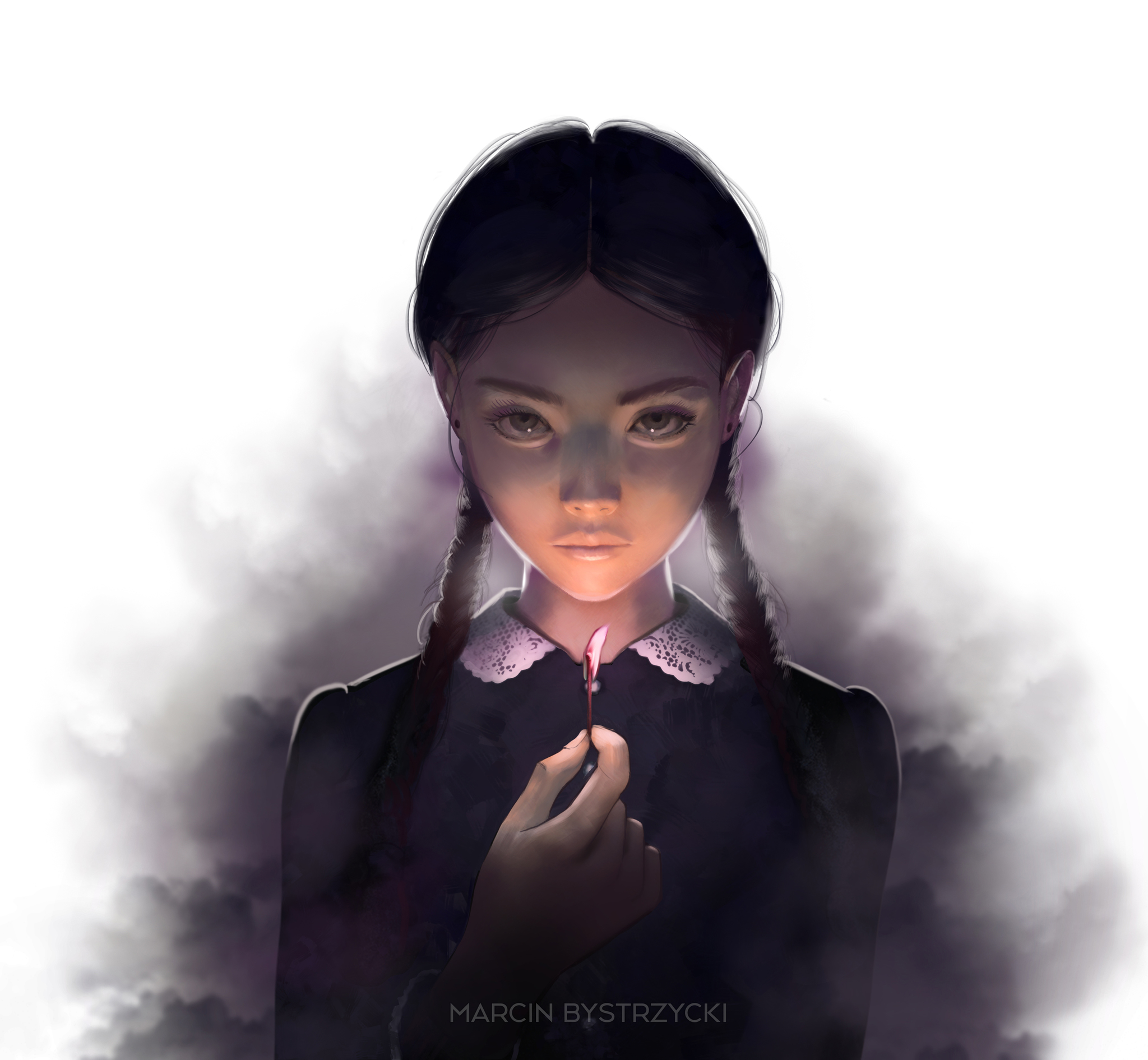 Wednesday Addams - Рисунок, Семейка Аддамс, Уэнздей Аддамс, Арт, Marcin Bystrzycki