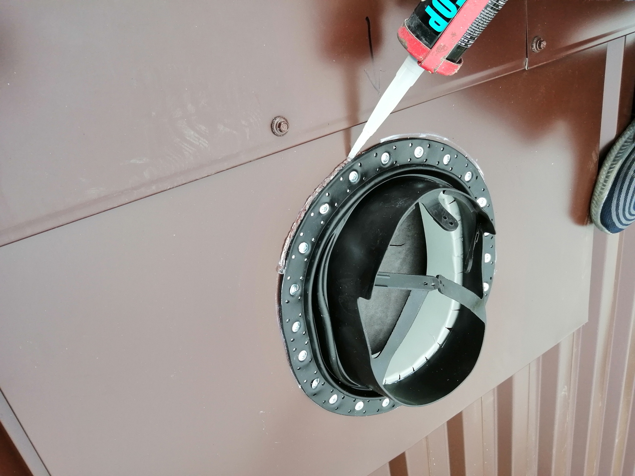 Installation of a ventilation hood with penetration on a corrugated sheet - My, Ventilation, Building, Cap, Roof, Instructions, Longpost