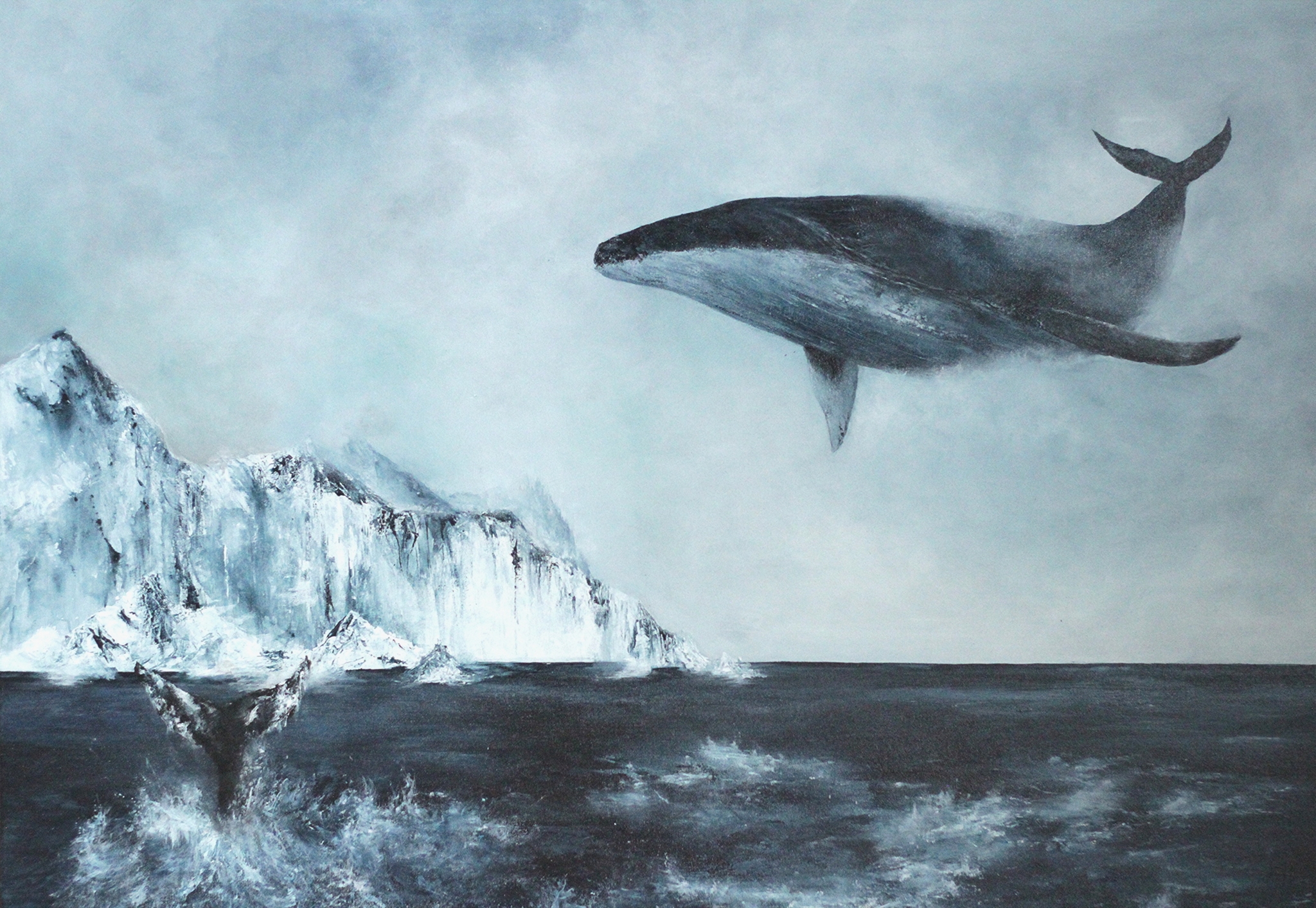 Based on the Nova Amor video - My, Whale, Drawing, Canvas, Acrylic