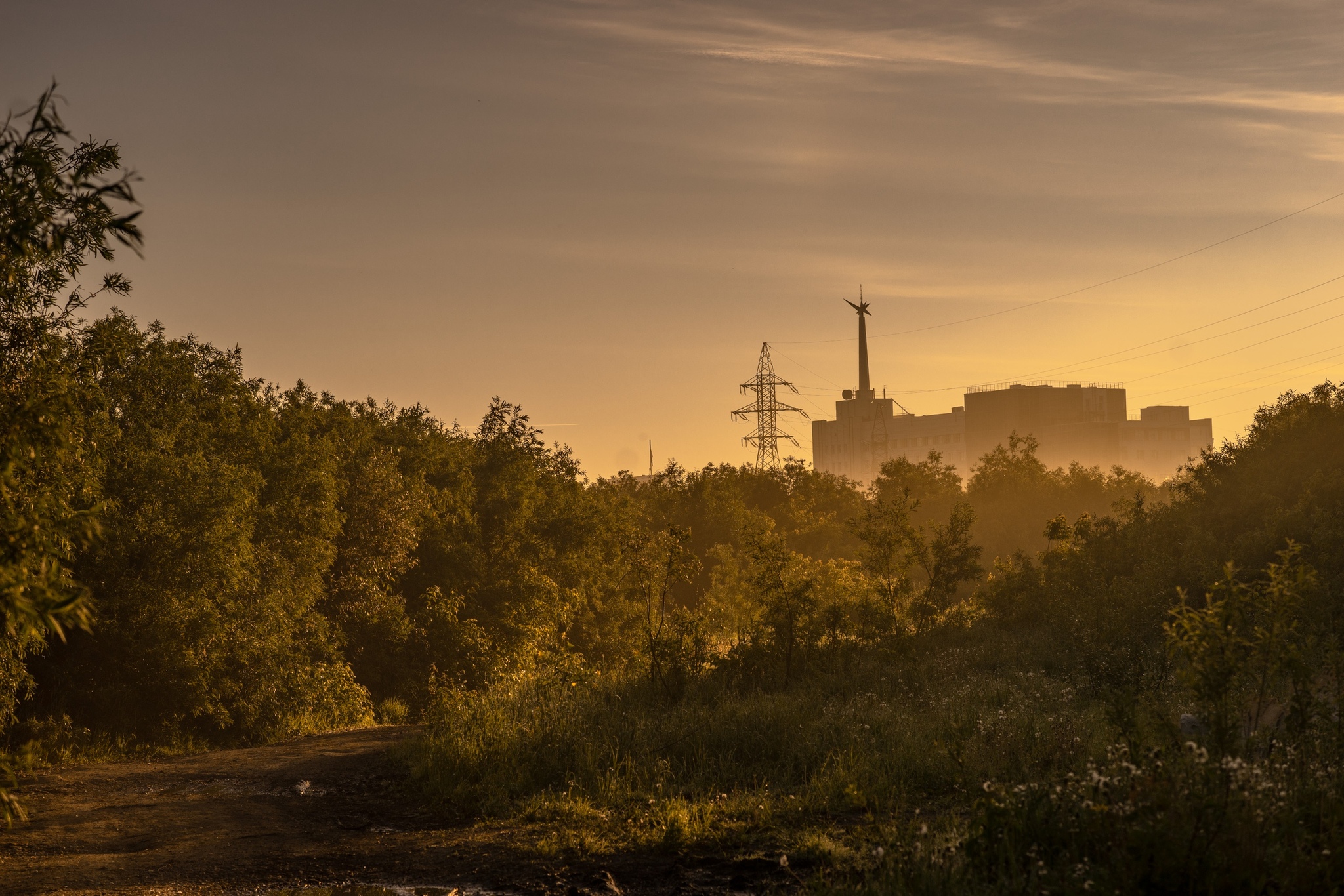 At dawn by the river - My, dawn, Fog, Nature, Morning, The photo, Tomsk, Longpost, River