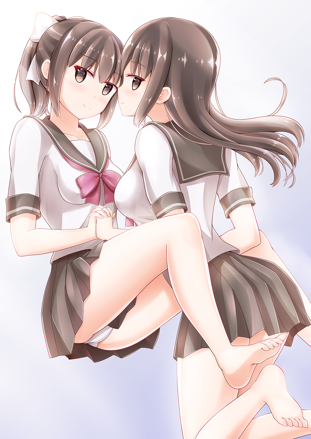 Sakura petals part 2 - NSFW, Anime, Anime art, Original character, Yuri, Bunnysuit, Underwear, Pantsu, Longpost