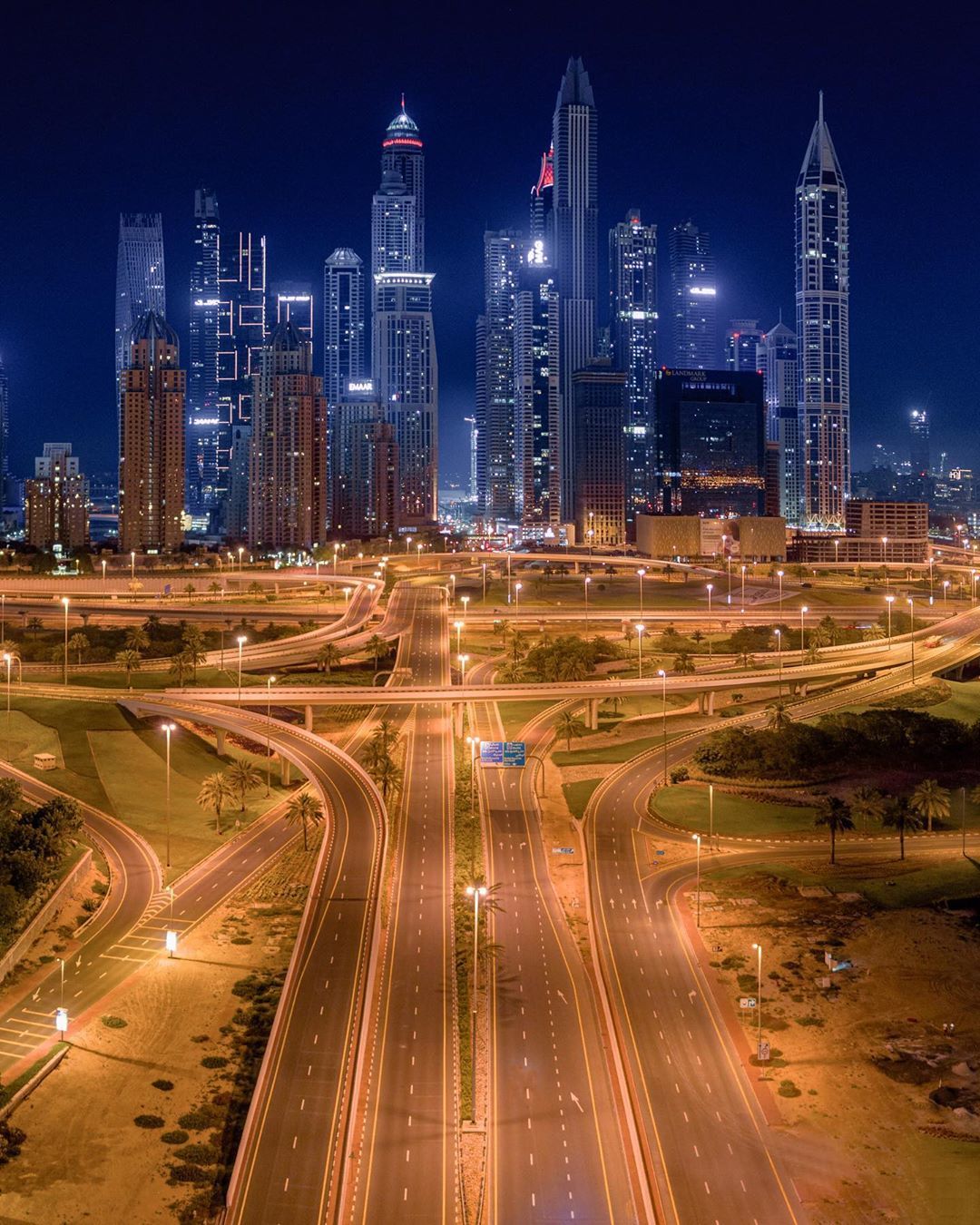 Dubai - UAE, Dubai, The photo, Skyscraper, Road, Road junction, Longpost