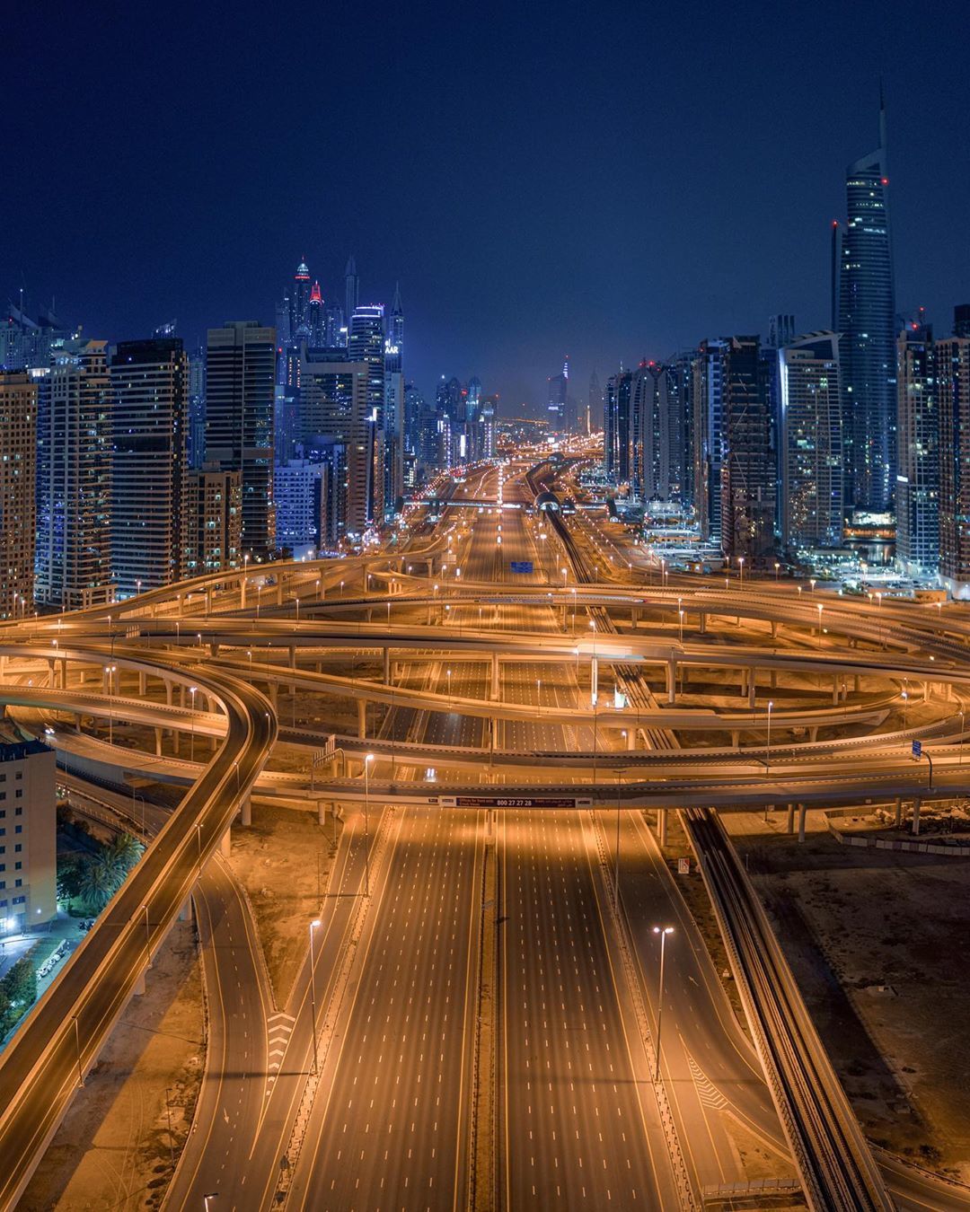 Dubai - UAE, Dubai, The photo, Skyscraper, Road, Road junction, Longpost