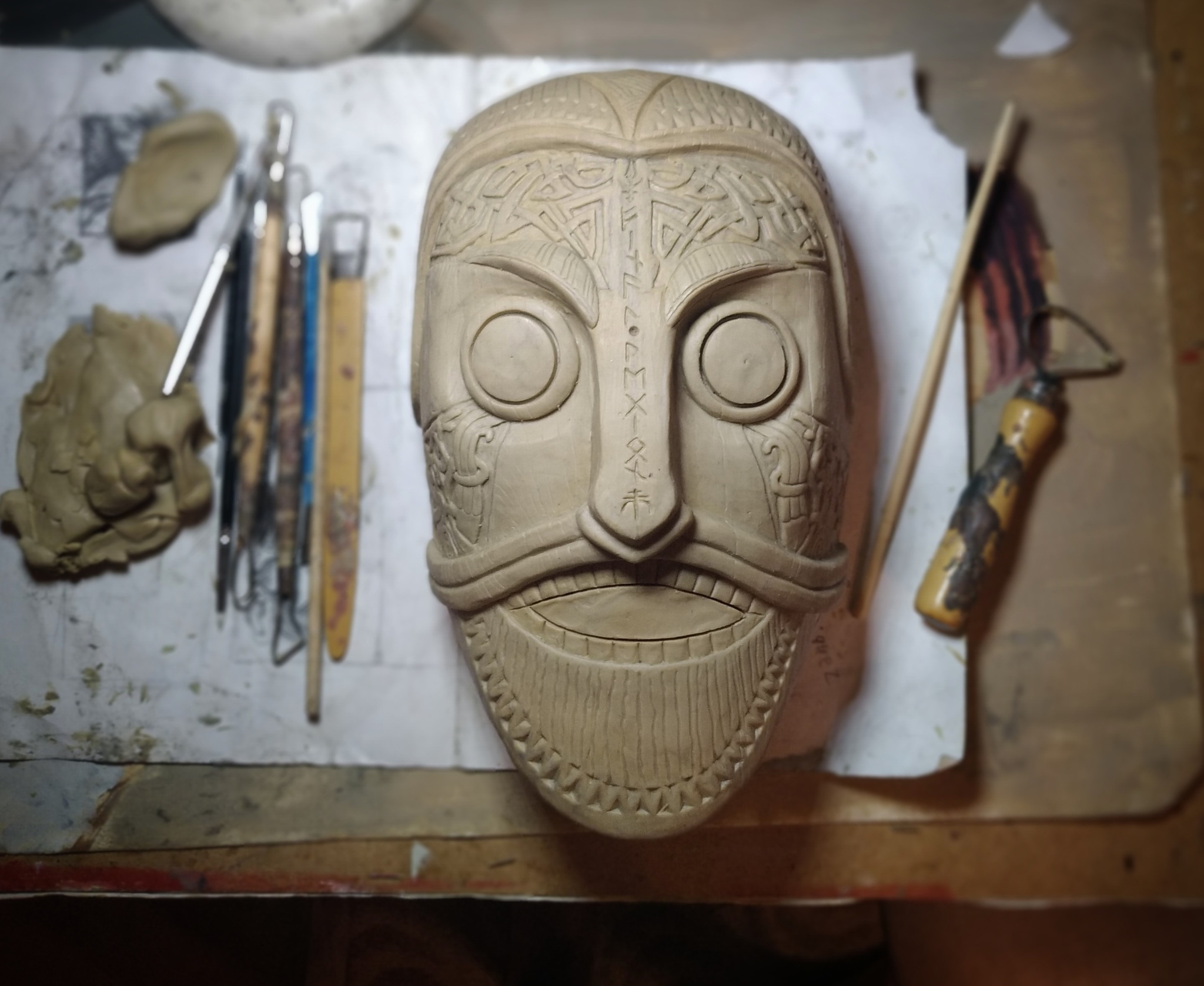 Viking mask - My, Mask, Masquerade, Process, Викинги, With your own hands, Handmade, Longpost