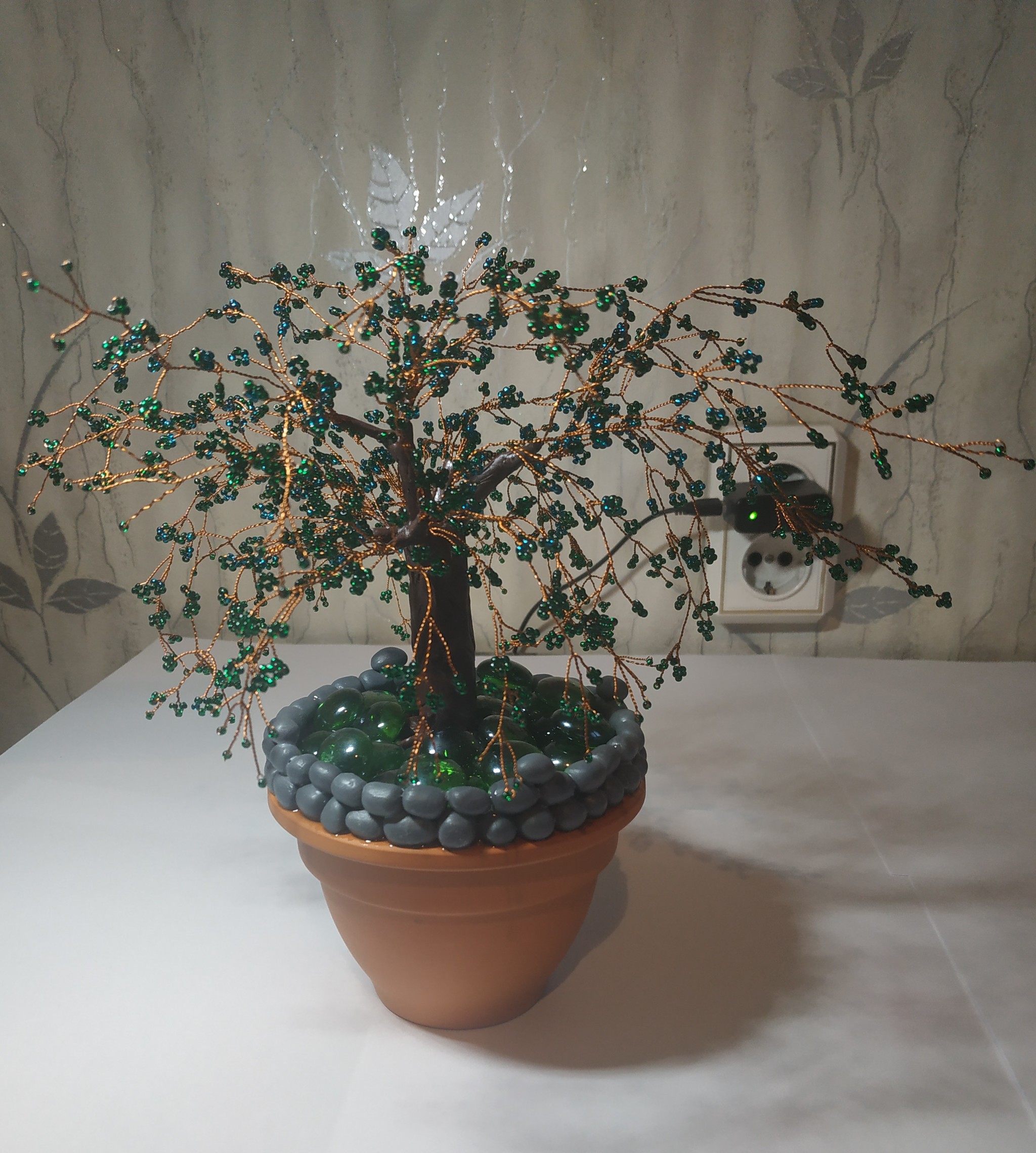 bead tree - My, With your own hands, Beads, Polymer clay, Hobby, Longpost, Needlework without process