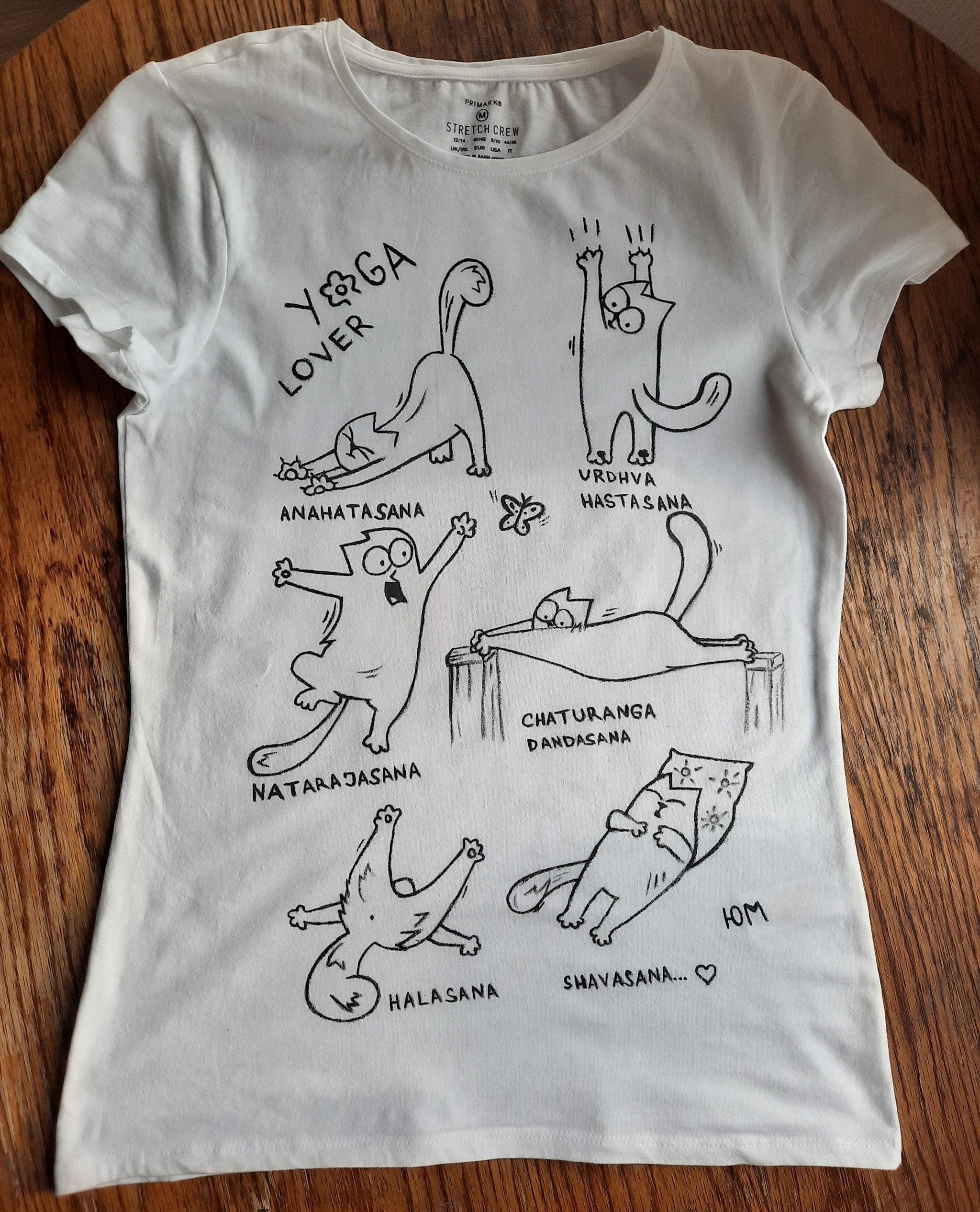 Simon's Southern Cat - My, Simon's cat, T-shirt, Drawing, Yoga, Handmade, Copy, cat, Presents, Longpost