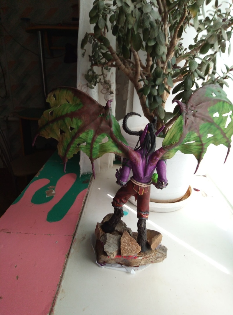 There is no need to be afraid of new things, improve yourself! First experience in sculpting from polymer clay, Illidan. Lots of Bookaf) - My, Illidan, Sculpture, Polymer clay, Self-development, Handmade, World of warcraft, Longpost, Needlework with process