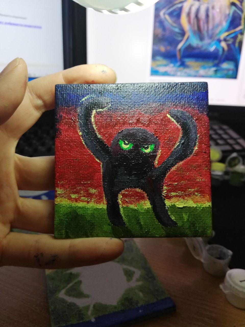 Creativity of self-isolation - My, Acrylic, Byy, So blet, Art, cat, Longpost, Memes