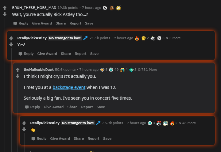 Reddit user rickrolled Rick Astley himself - Ricroll, Longpost, Reddit, DTF