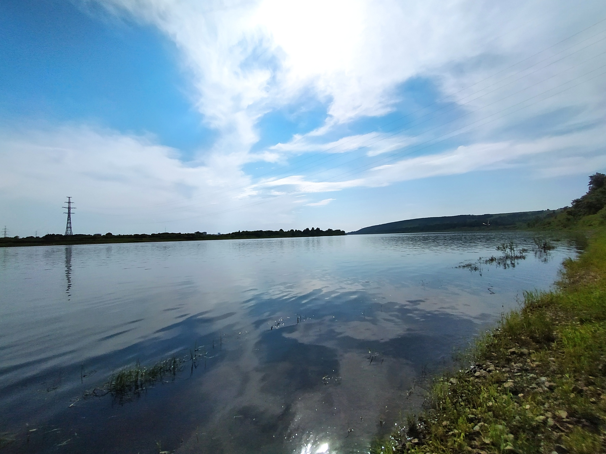 One of the rare hot days in Siberia on Tom - My, Tom, River, The photo, Clouds, Short Summer in Siberia, Summer, Longpost