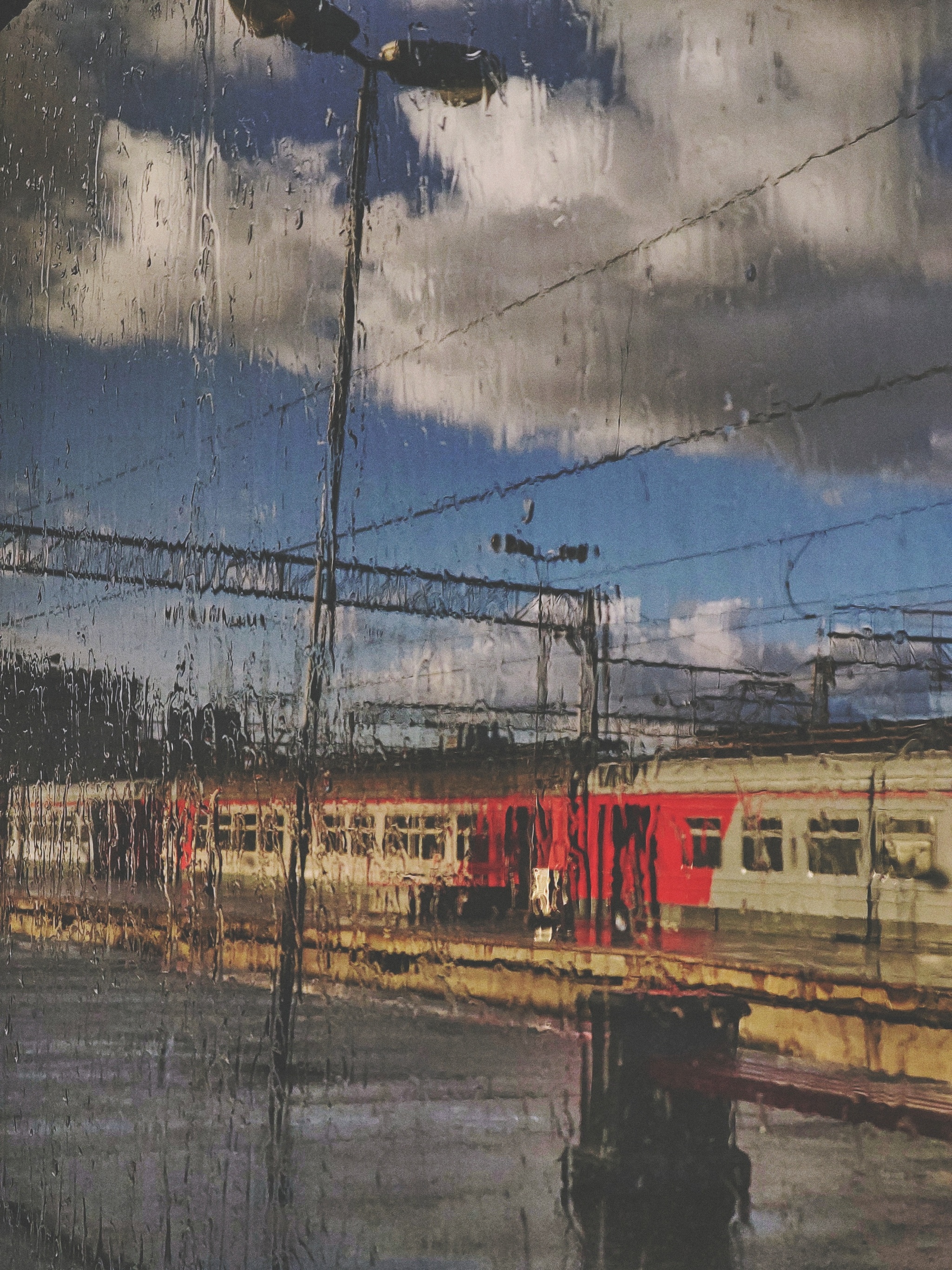 Inspired by Makoto Shinkai - My, Makoto Shinkai, Clouds, Power lines, Train, beauty, Longpost