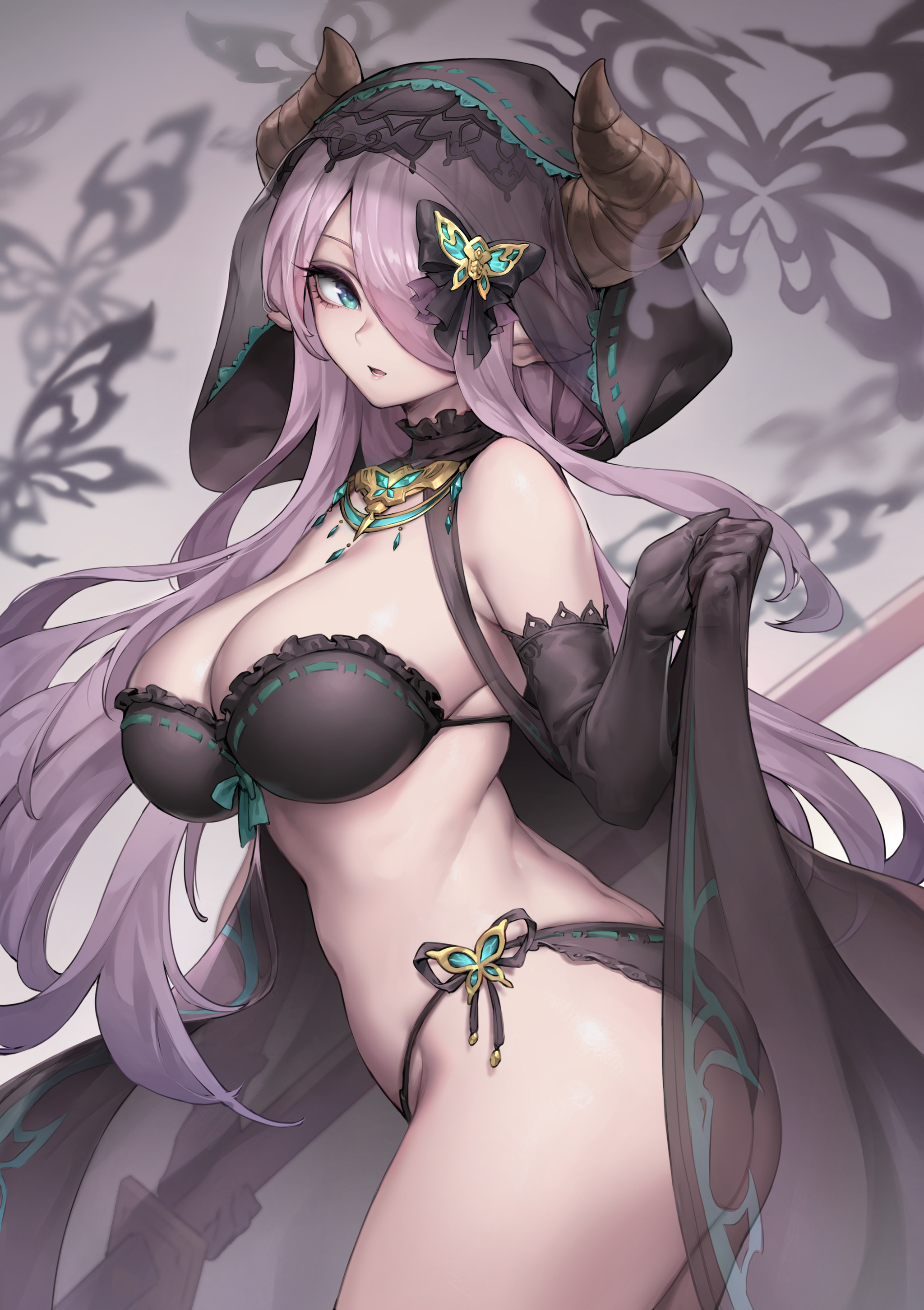 Narmaya - NSFW, Аниме, Anime Art, Granblue Fantasy, Narmaya, Нижнее белье, Грудь, Панцу, Попа, Длиннопост