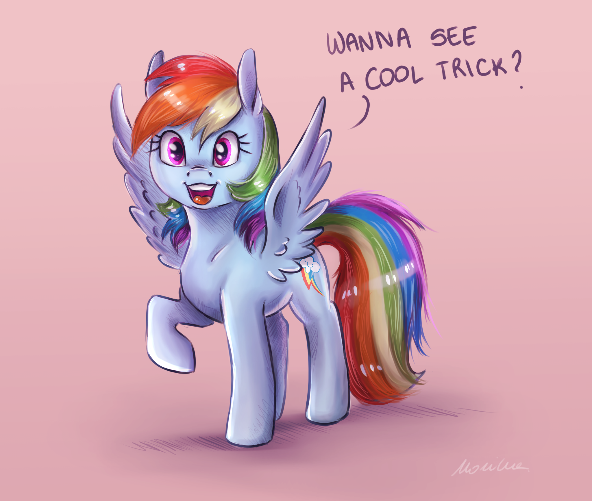 Do you want to see a cool trick? - My little pony, Rainbow dash, PonyArt, Buttersprinkle