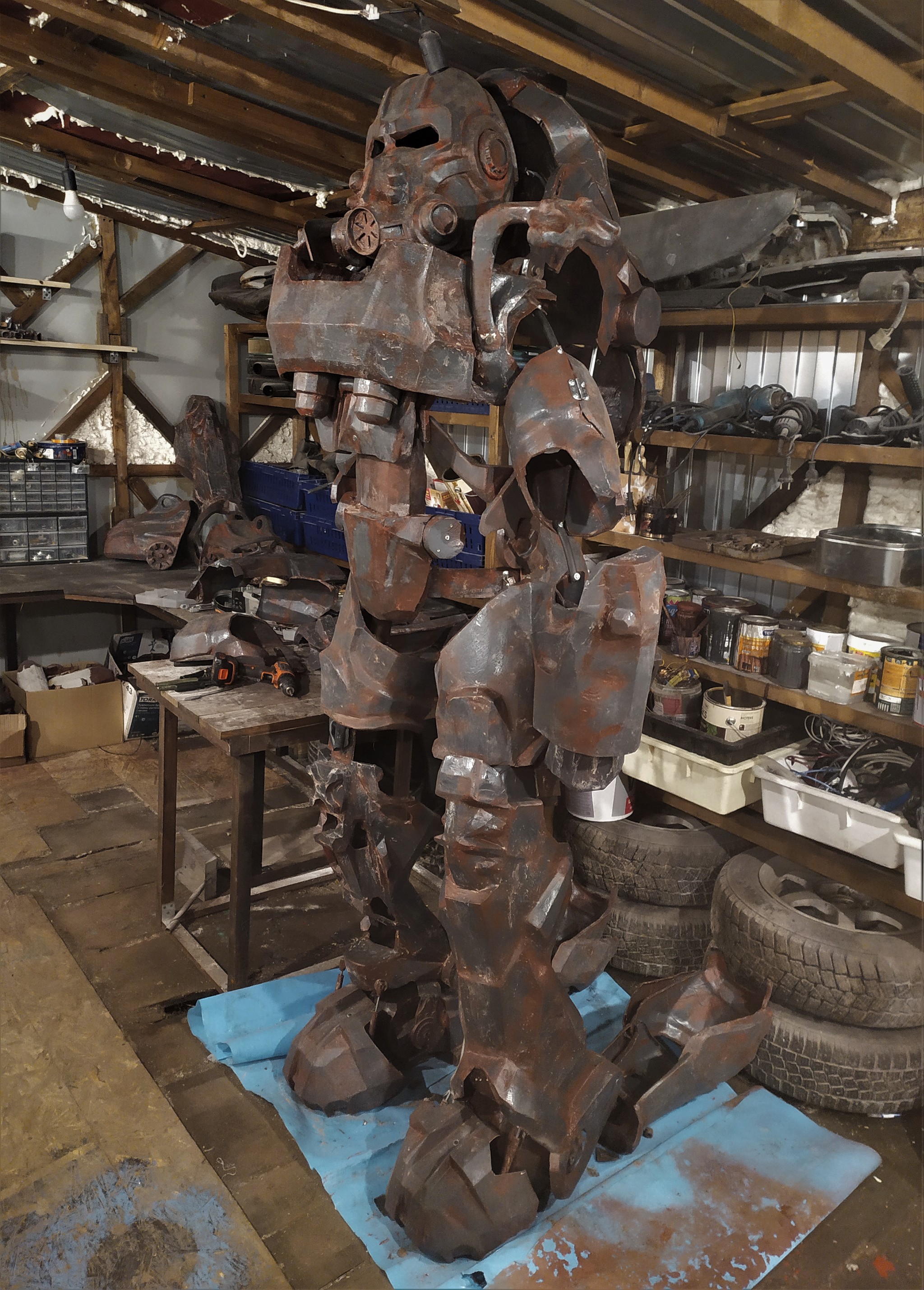 A little about the assembly - My, Games, Fallout 4, Cosplay, With your own hands, t-60, Power armor, Fallout, Mat, Video, Longpost