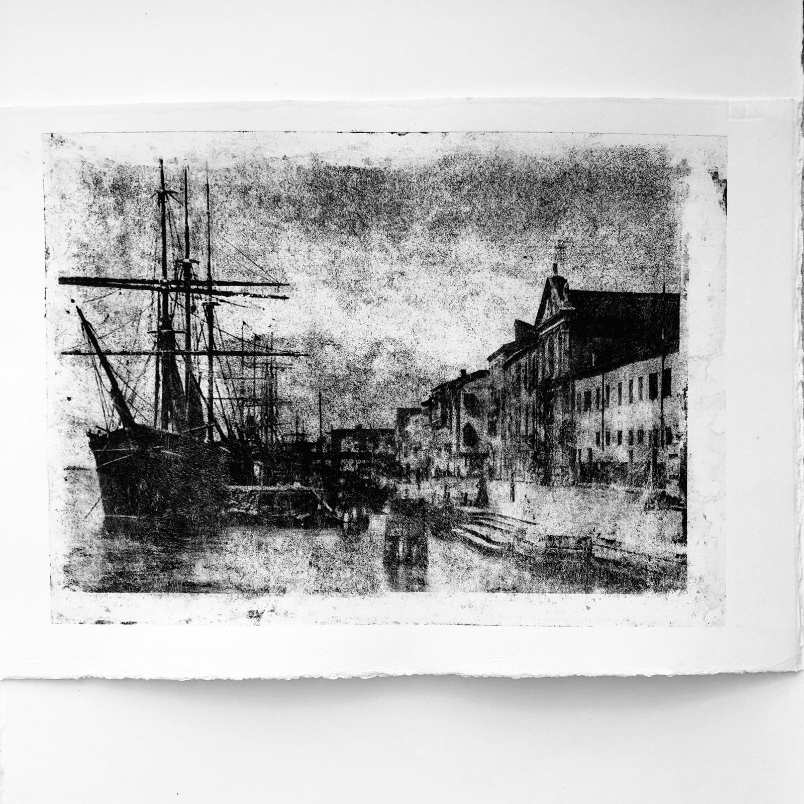 Venice in author's monotypes - My, Handmade, Black and white, Seal, Longpost, Mobile photography