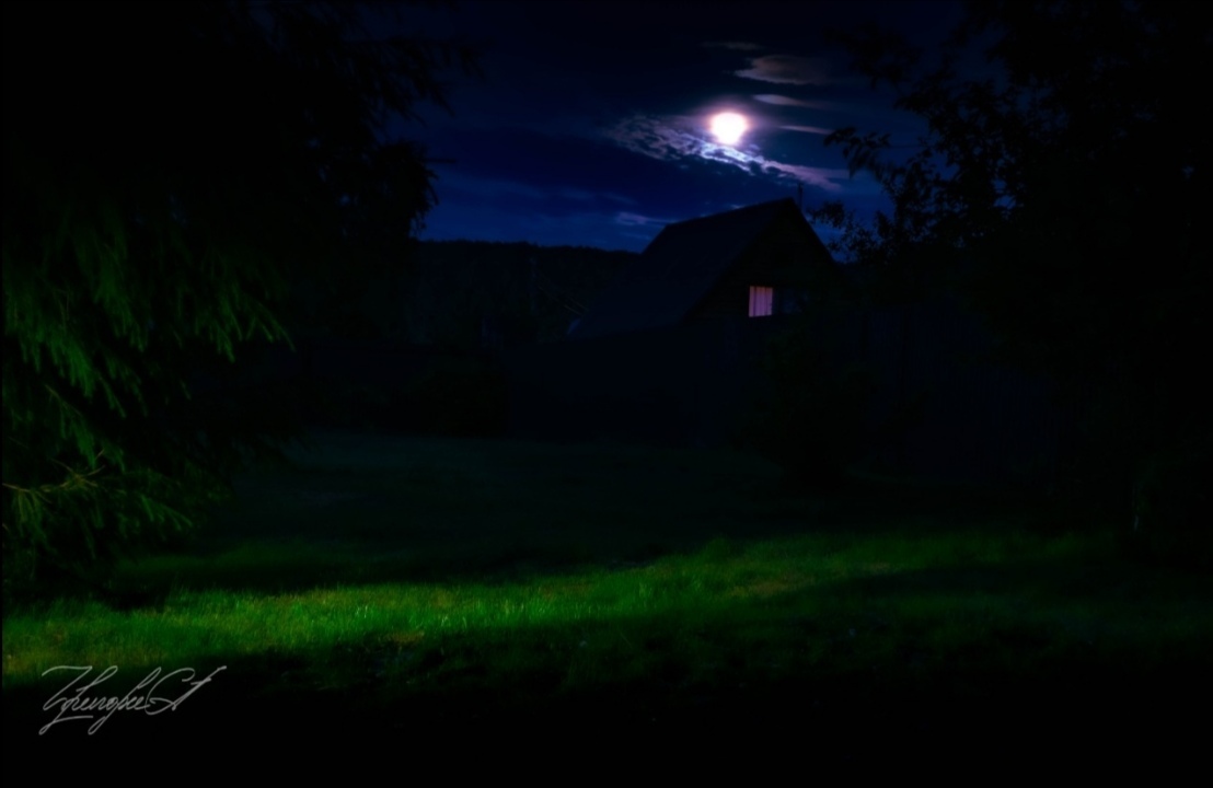 My night - My, Night, Beginning photographer, Nikon, Landscape, Lightroom, The photo, moon