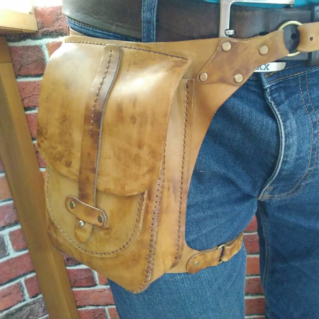 Started leatherworking - My, Leather products, Natural leather, With your own hands, Belt, Belt bag, Mask, Sheath, Longpost, Needlework without process