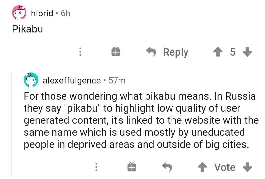 Reddit user about Pikabu - Reddit, Text, Provocation, Peekaboo, Screenshot