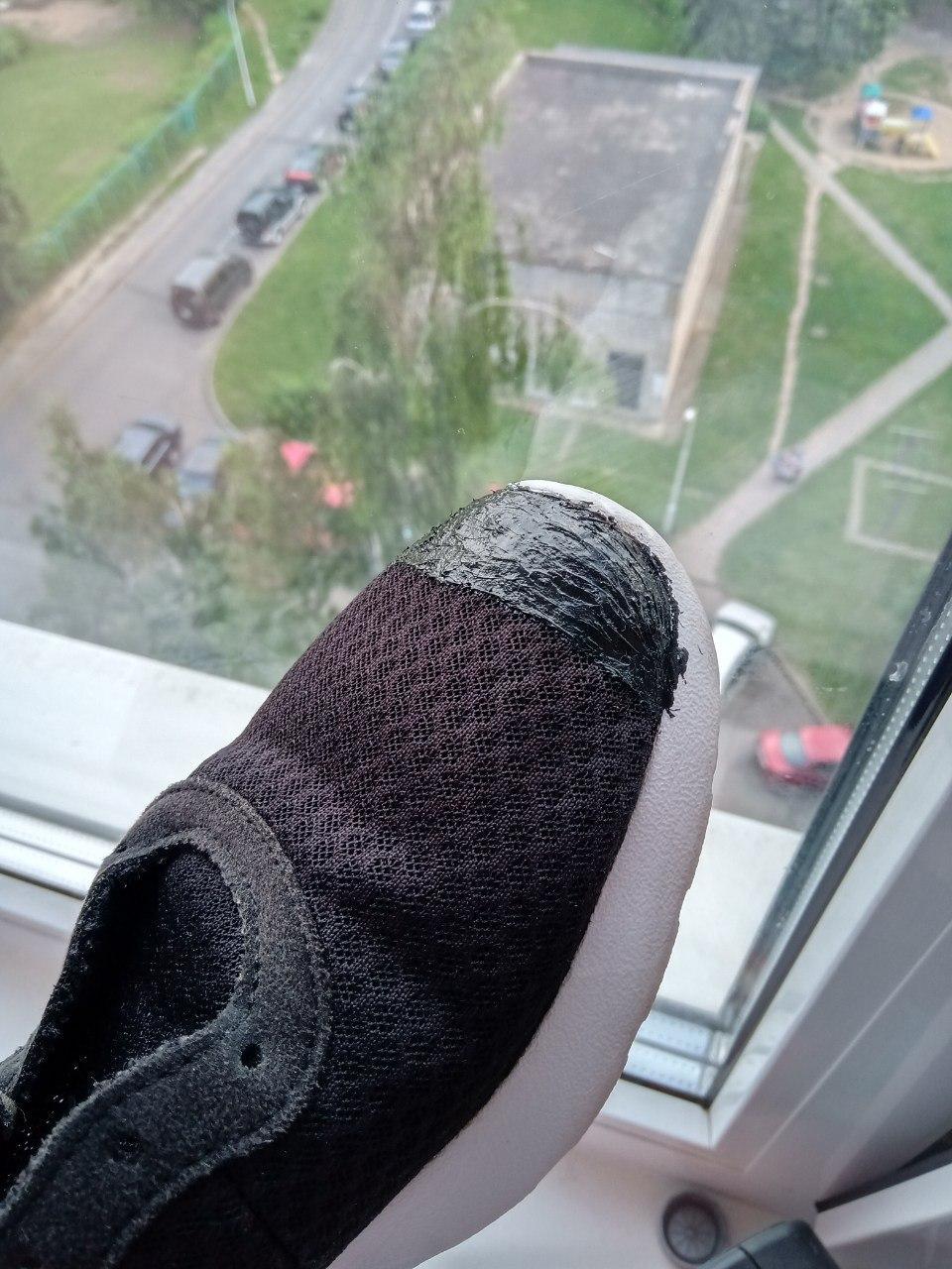 Another way to fix mesh on sneakers - My, Sneakers, Net, Fishnet, Repair, Grid, Longpost, Shoe repair