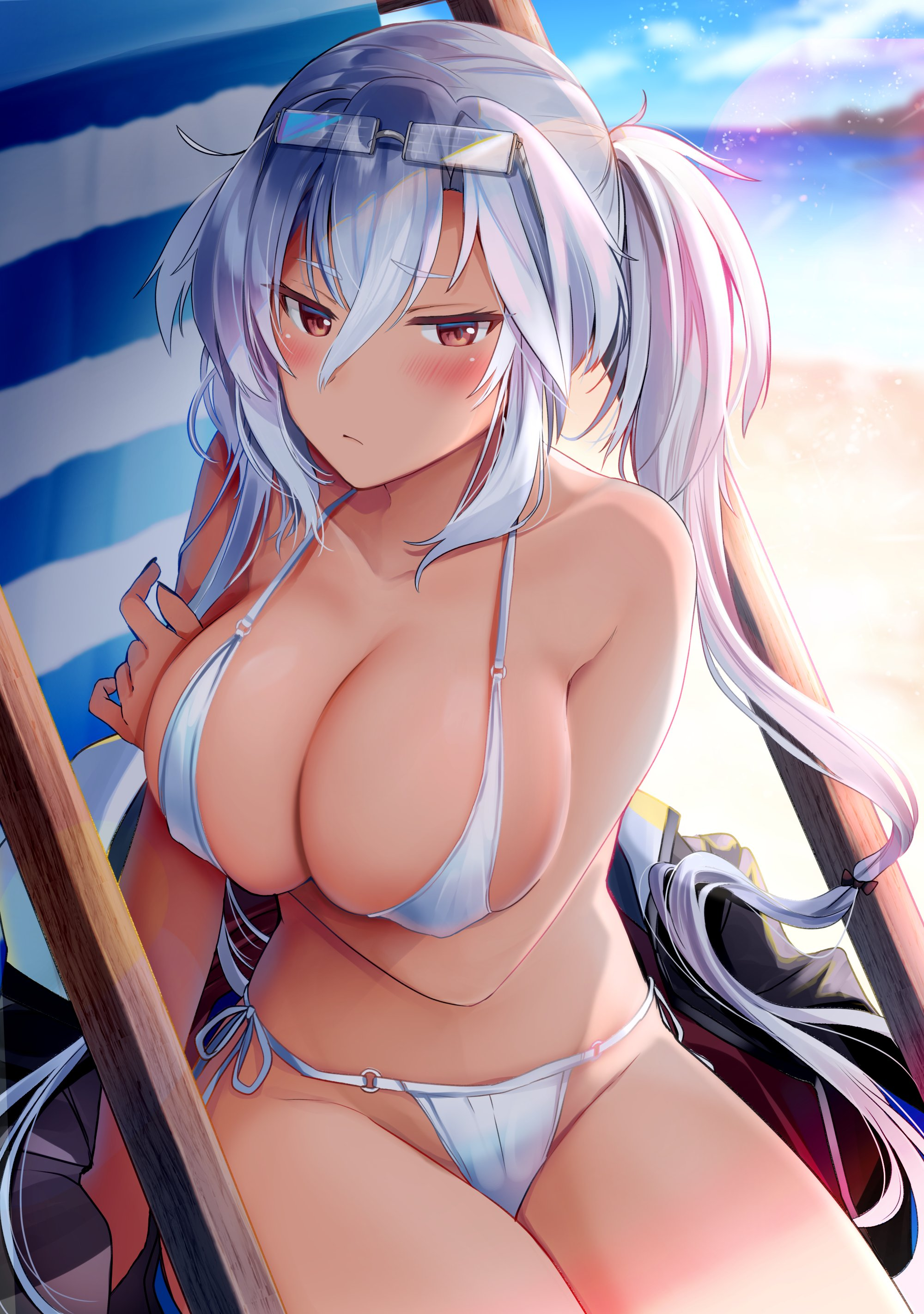 Musashi - NSFW, Kantai Collection, Musashi, Аниме, Anime Art, Купальник, Бикини, Sugoi Dekai, Yunamaro