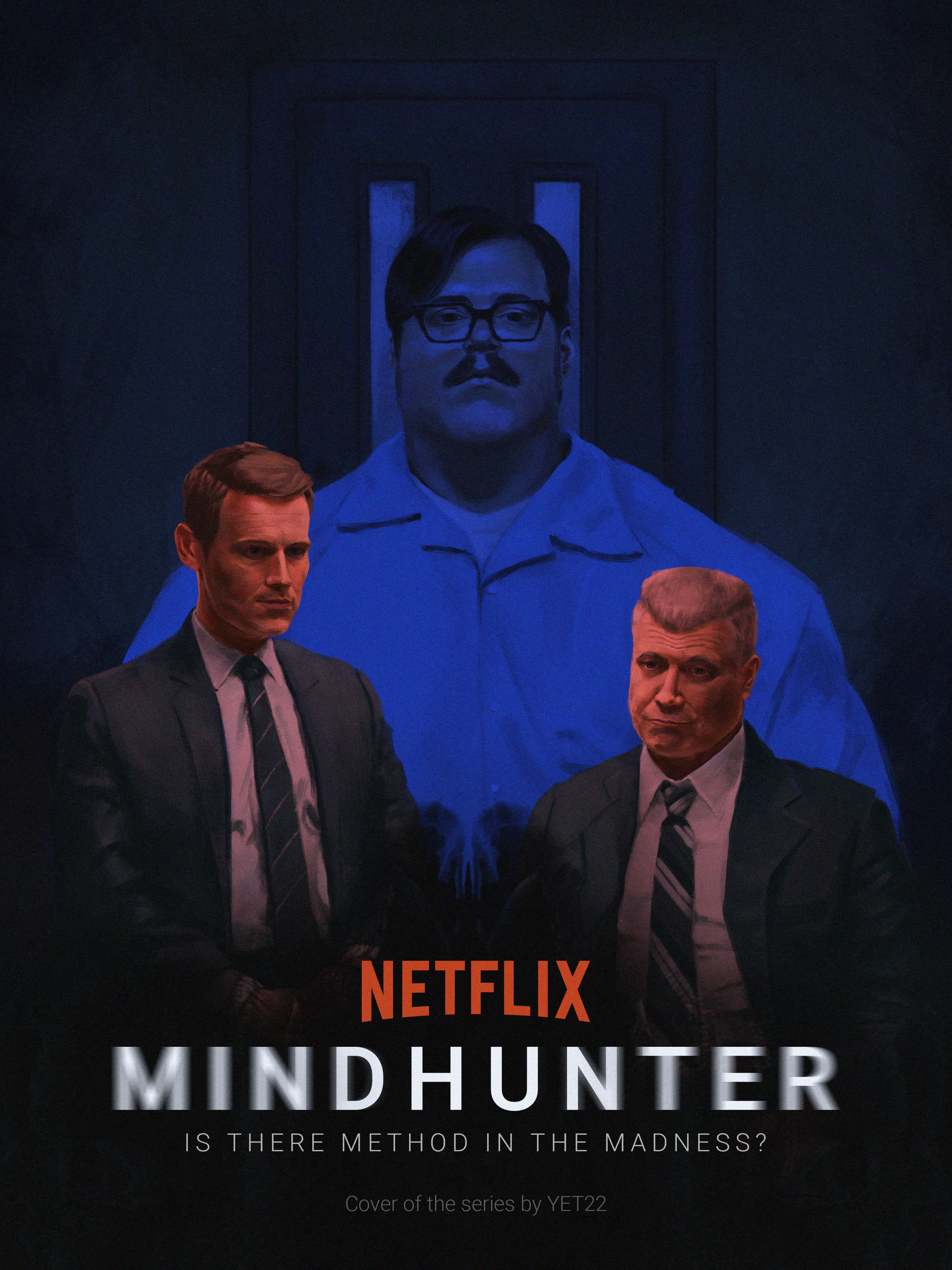 Hand-drawn version of the cover of the series Mindhunter - My, Fan art, Serials, Digital drawing, Portrait, Creation, Drawing, Art, Longpost