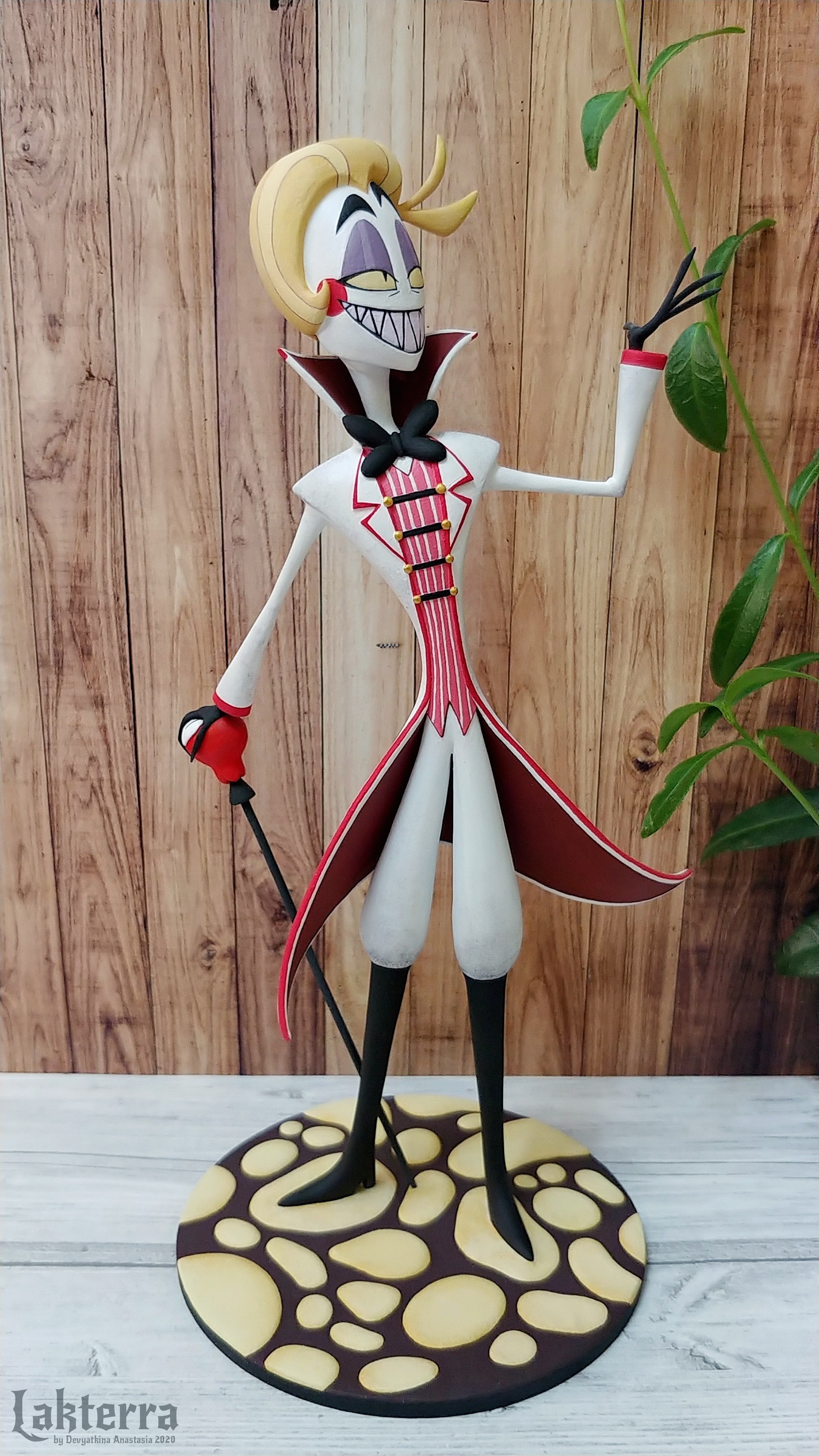 Lucifer - My, Longpost, Handmade, Needlework with process, Velvet plastic, With your own hands, Hazbin Hotel