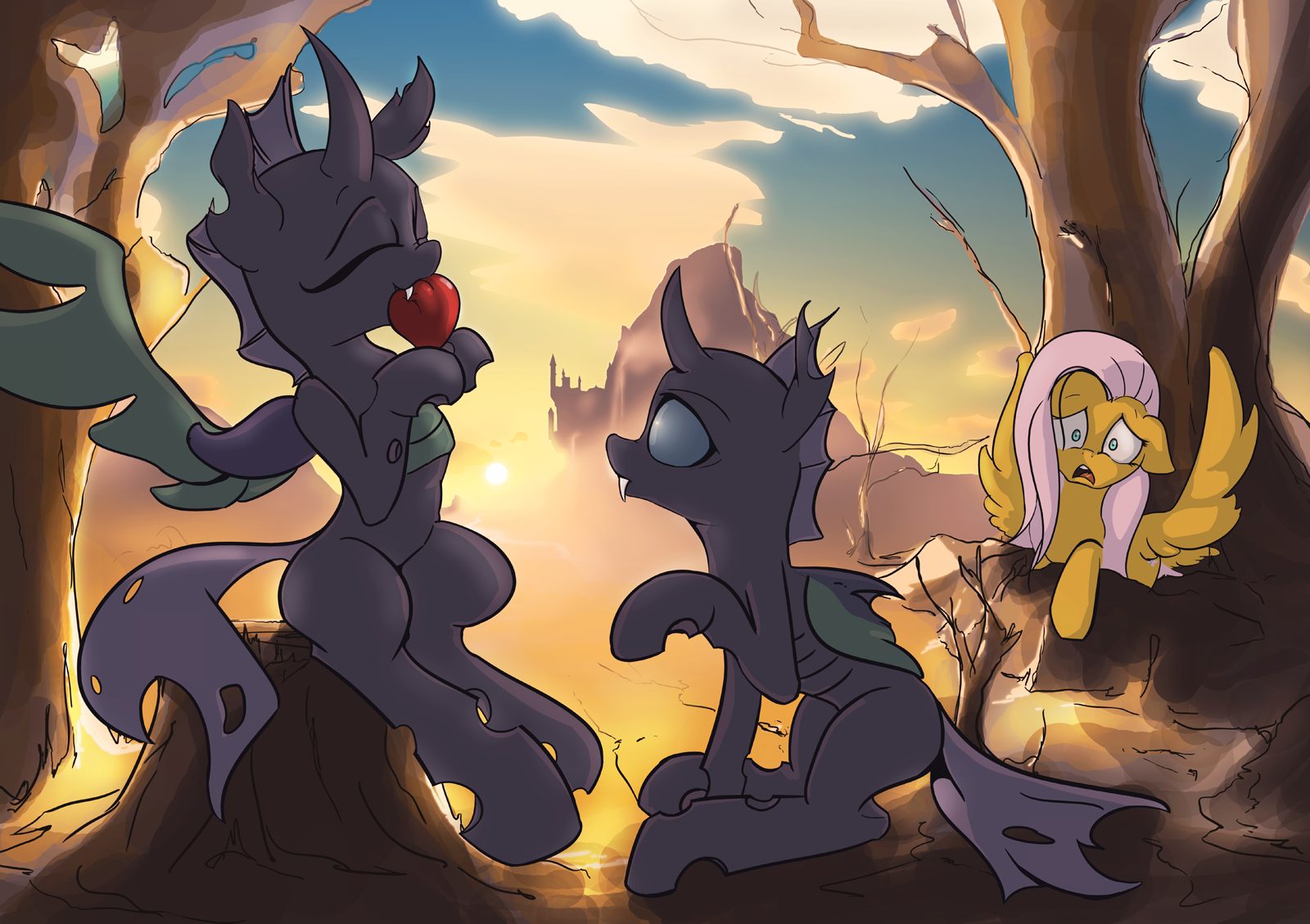 Date - My little pony, Fluttershy, Changeling, Original character