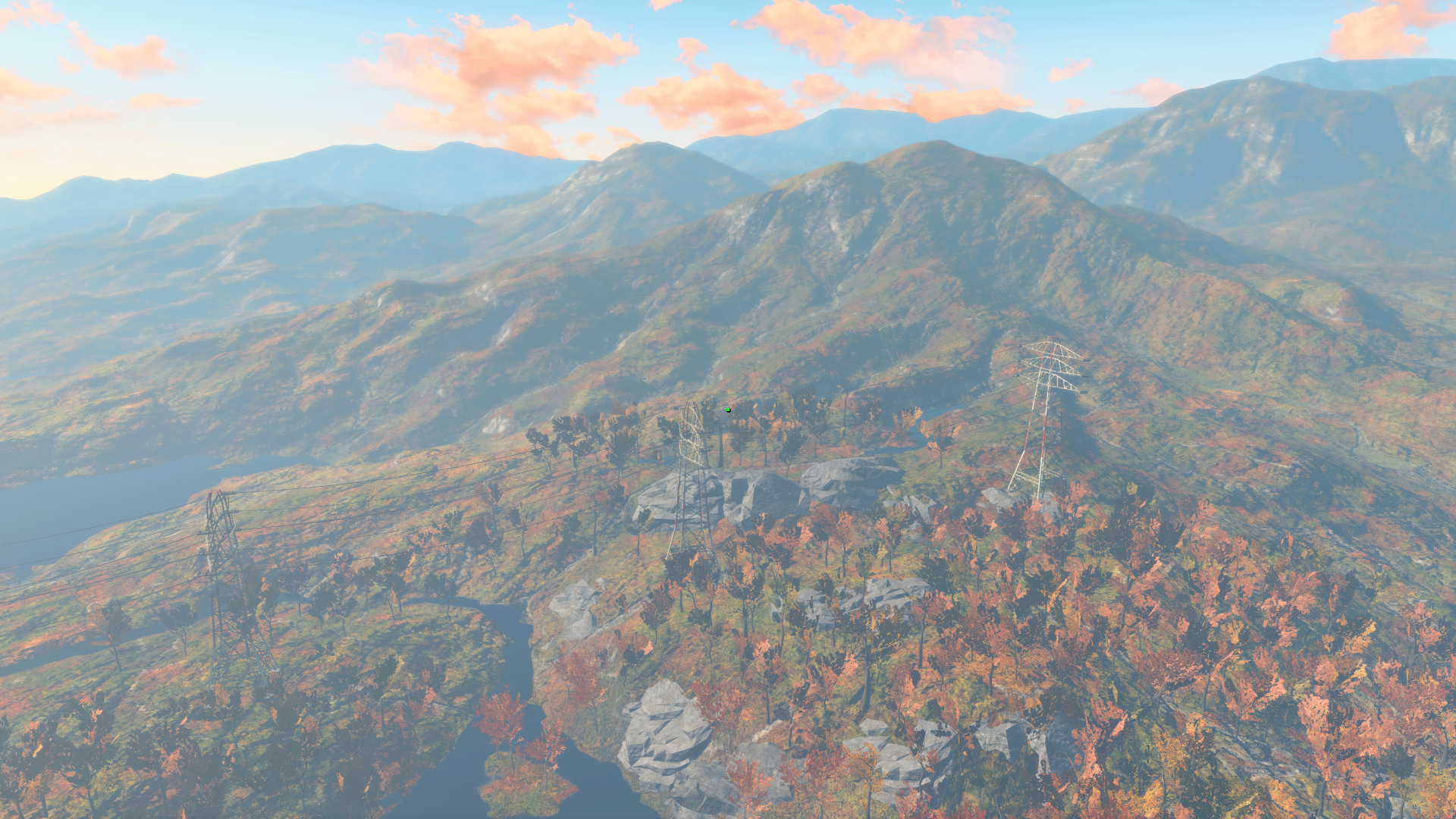 Peaceful Sanctuary Hills. View from above. Fallout 4 - My, Fallout 4, Screenshot, Peace, Before the war, Longpost